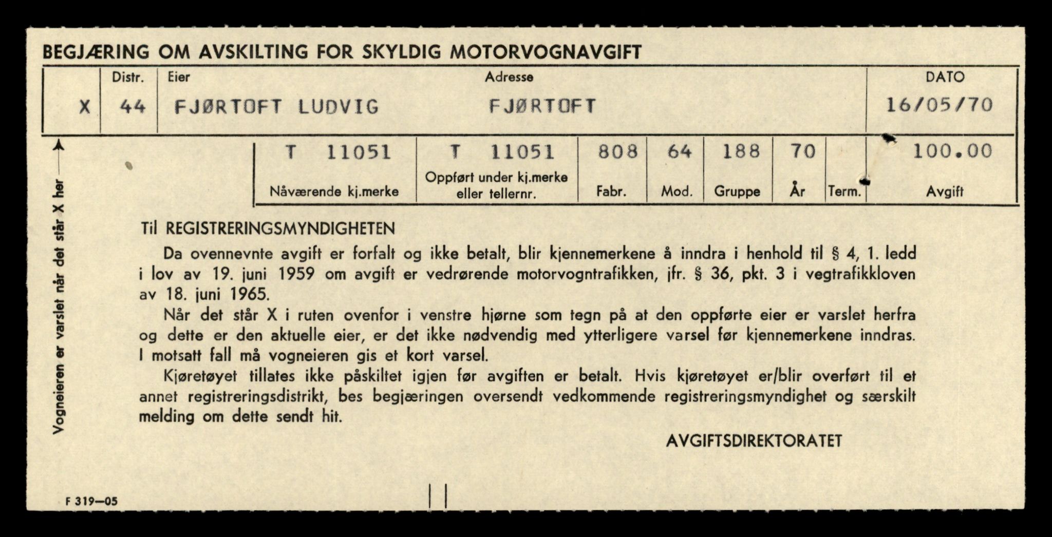 Møre og Romsdal vegkontor - Ålesund trafikkstasjon, AV/SAT-A-4099/F/Fe/L0026: Registreringskort for kjøretøy T 11046 - T 11160, 1927-1998, s. 129