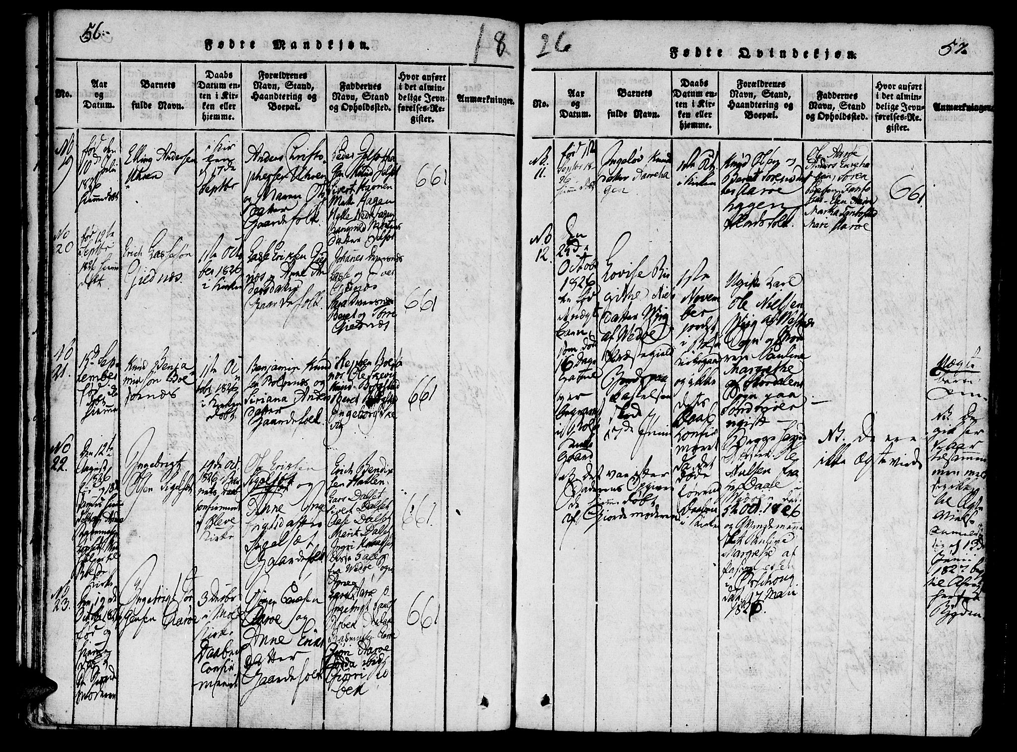 Ministerialprotokoller, klokkerbøker og fødselsregistre - Møre og Romsdal, AV/SAT-A-1454/555/L0652: Ministerialbok nr. 555A03, 1817-1843, s. 56-57