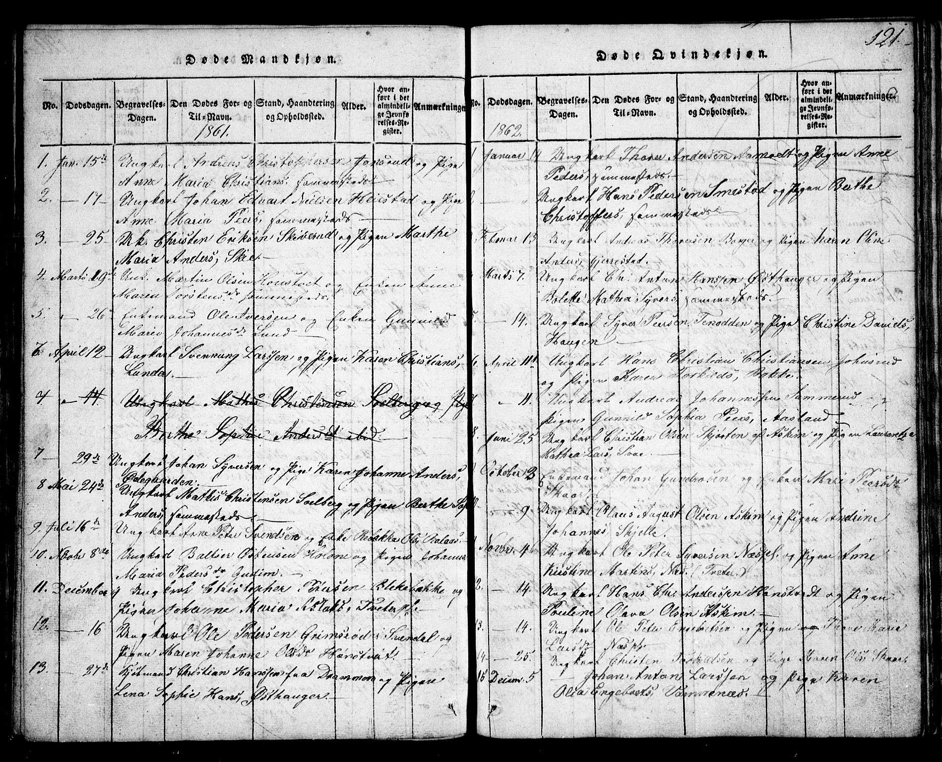 Skiptvet prestekontor Kirkebøker, AV/SAO-A-20009/G/Ga/L0001: Klokkerbok nr. 1, 1815-1838, s. 121