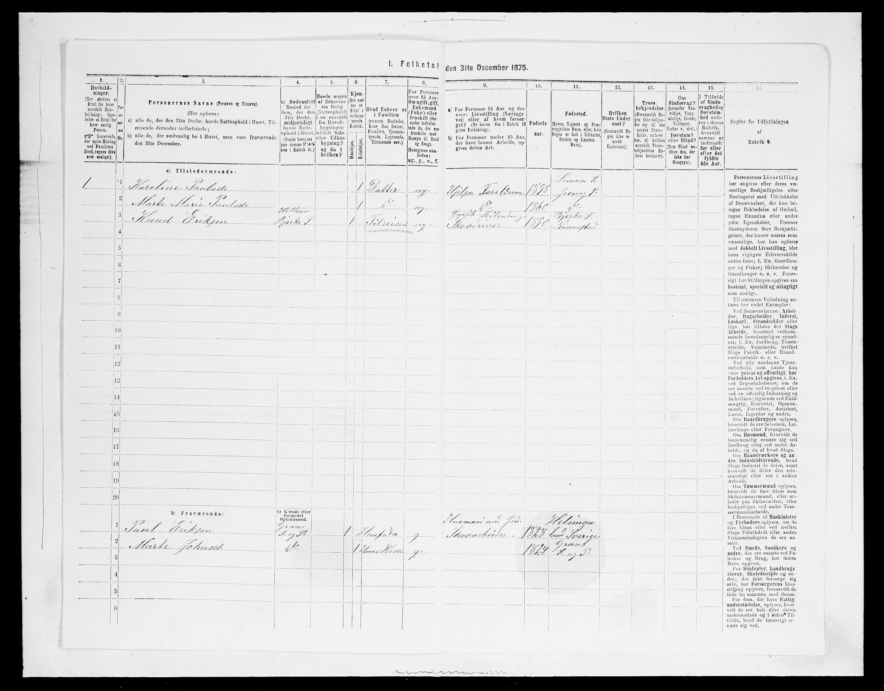 SAH, Folketelling 1875 for 0532P Jevnaker prestegjeld, 1875, s. 426