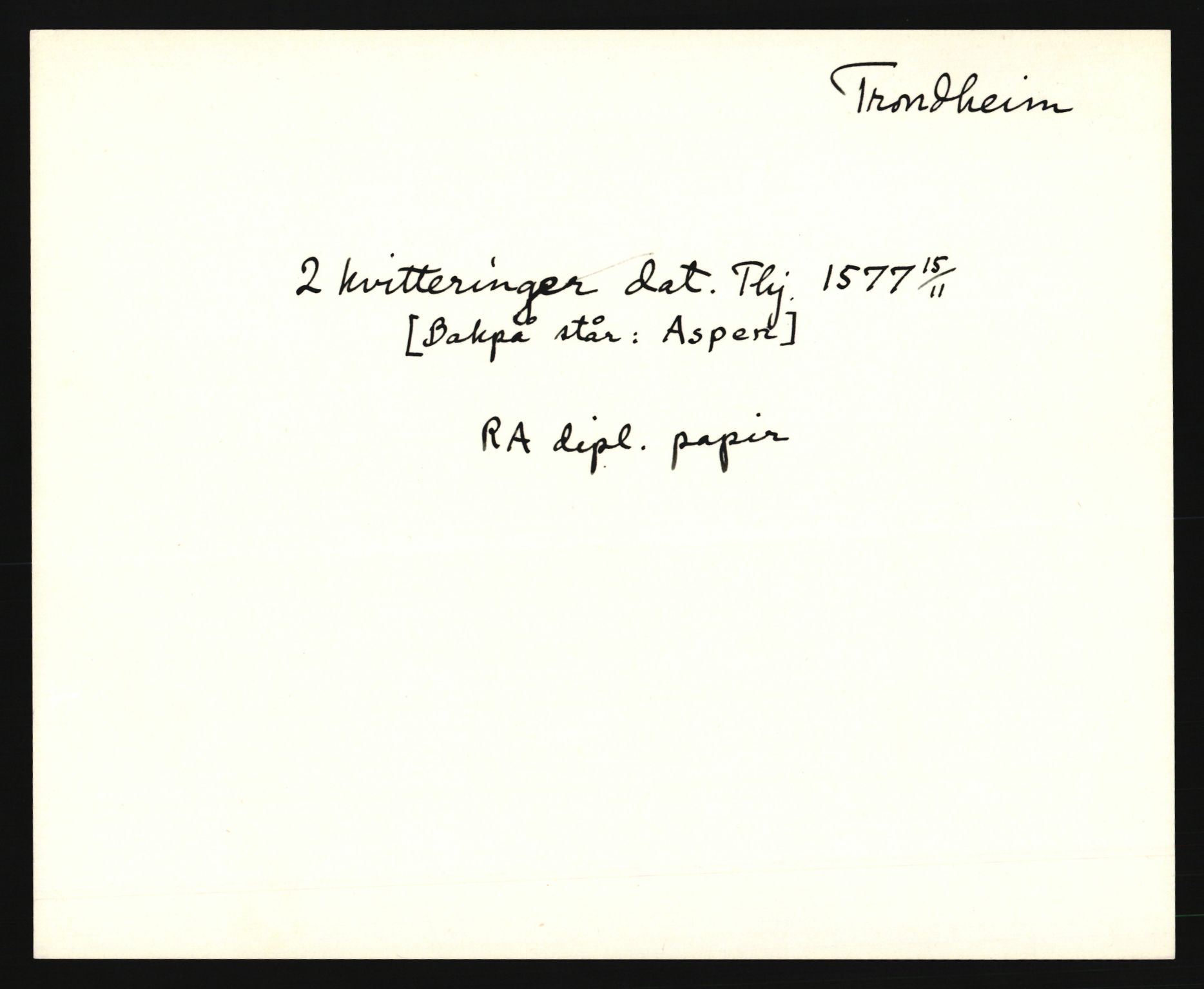 Riksarkivets diplomsamling, AV/RA-EA-5965/F35/F35e/L0032: Registreringssedler Sør-Trøndelag, 1400-1700, s. 23