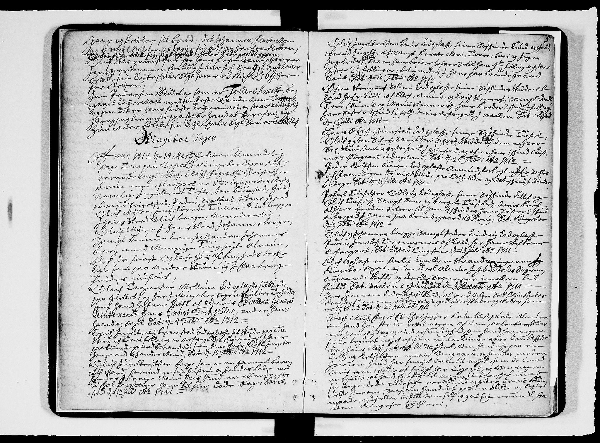Sorenskriverier i Gudbrandsdalen, AV/SAH-TING-036/G/Gb/Gbc/L0003: Tingbok - Nord- og Sør-Gudbrandsdal, 1712, s. 4b-5a