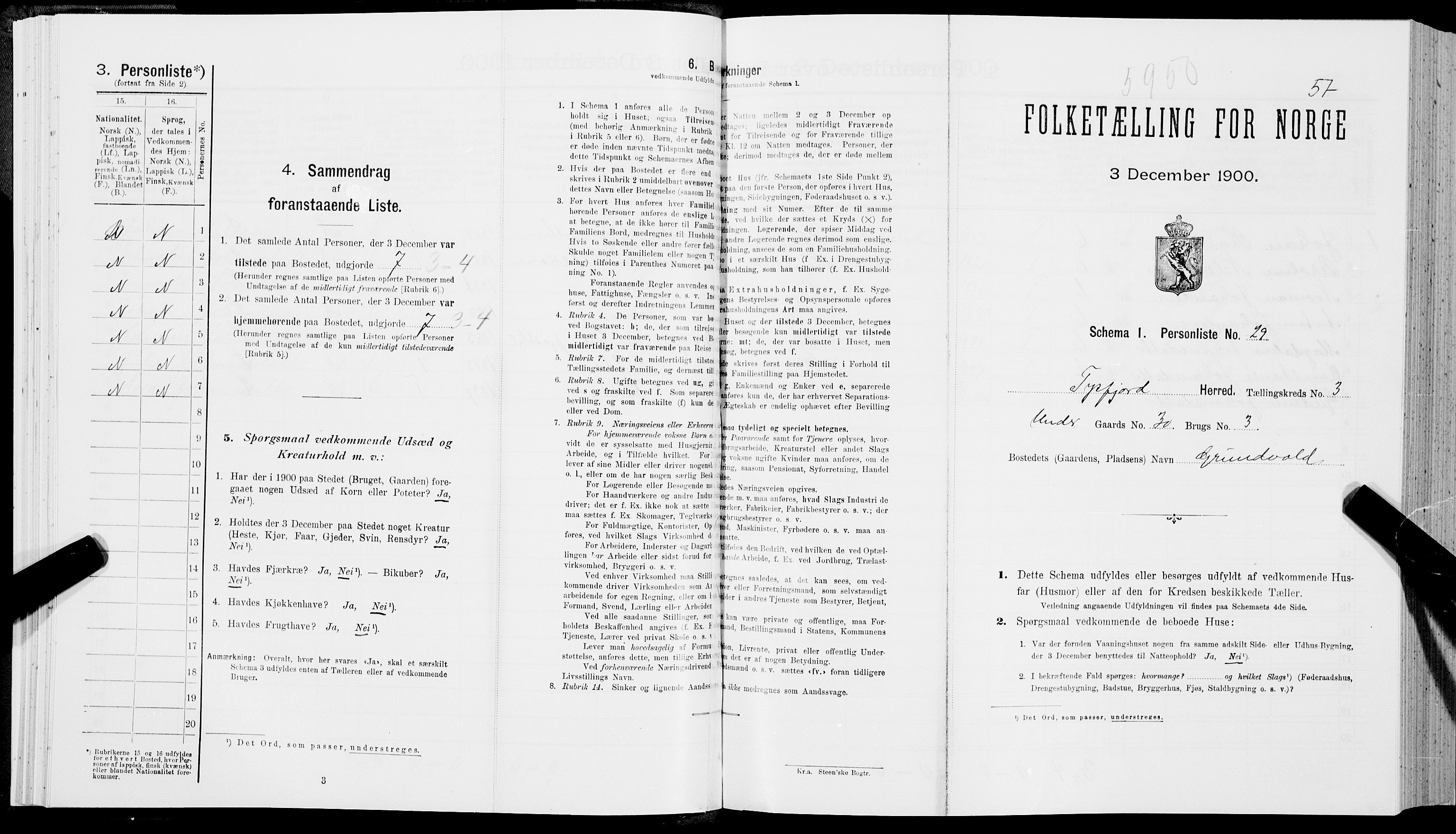 SAT, Folketelling 1900 for 1850 Tysfjord herred, 1900, s. 353