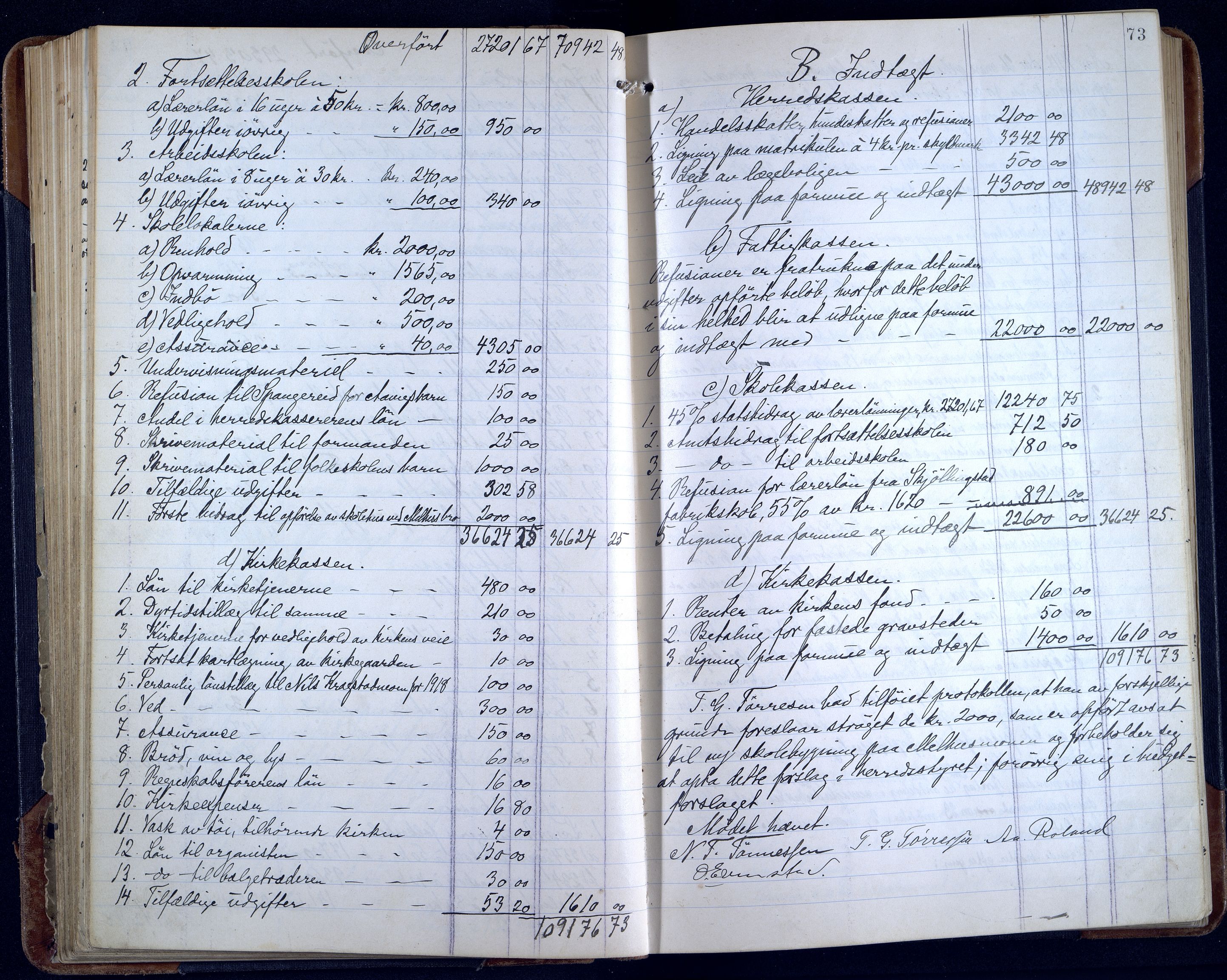 Sør-Audnedal kommune - Formannskapet/Kommunestyret, ARKSOR/1029SØ120/A/L0005: Møtebok, 1916-1925, s. 72b-73a