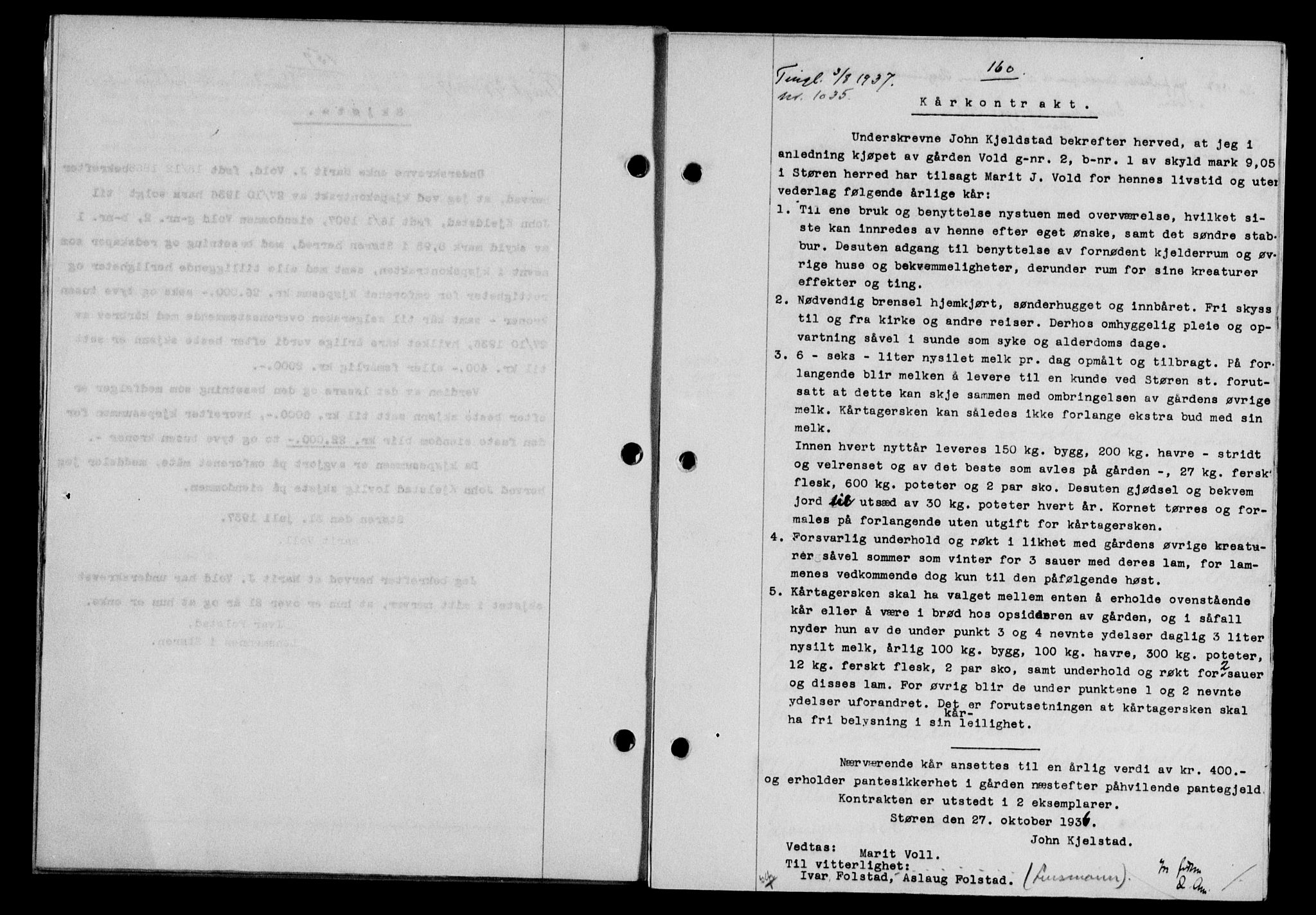 Gauldal sorenskriveri, SAT/A-0014/1/2/2C/L0047: Pantebok nr. 50-51, 1937-1937, Dagboknr: 1035/1937
