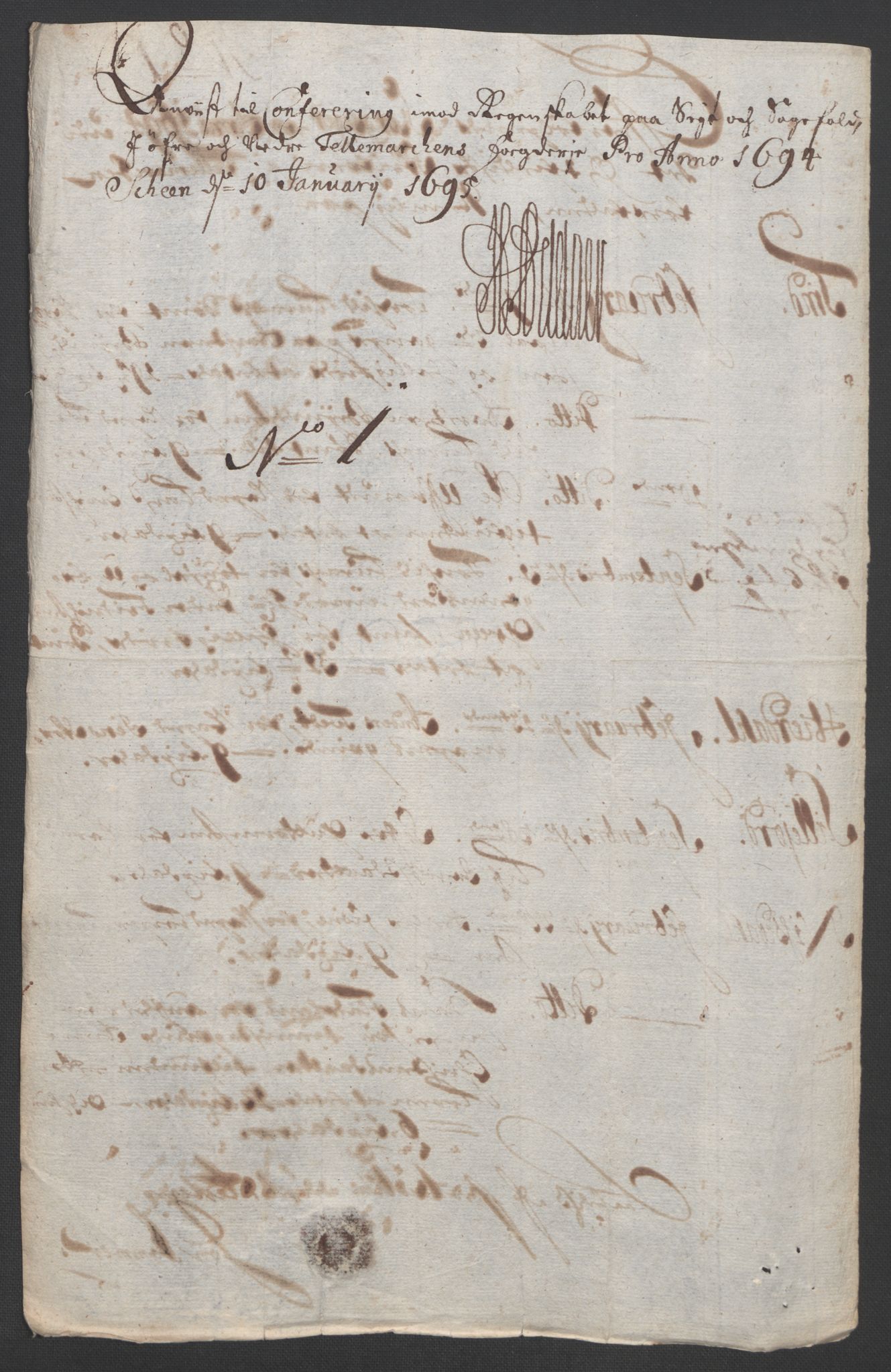 Rentekammeret inntil 1814, Reviderte regnskaper, Fogderegnskap, AV/RA-EA-4092/R36/L2092: Fogderegnskap Øvre og Nedre Telemark og Bamble, 1694, s. 42