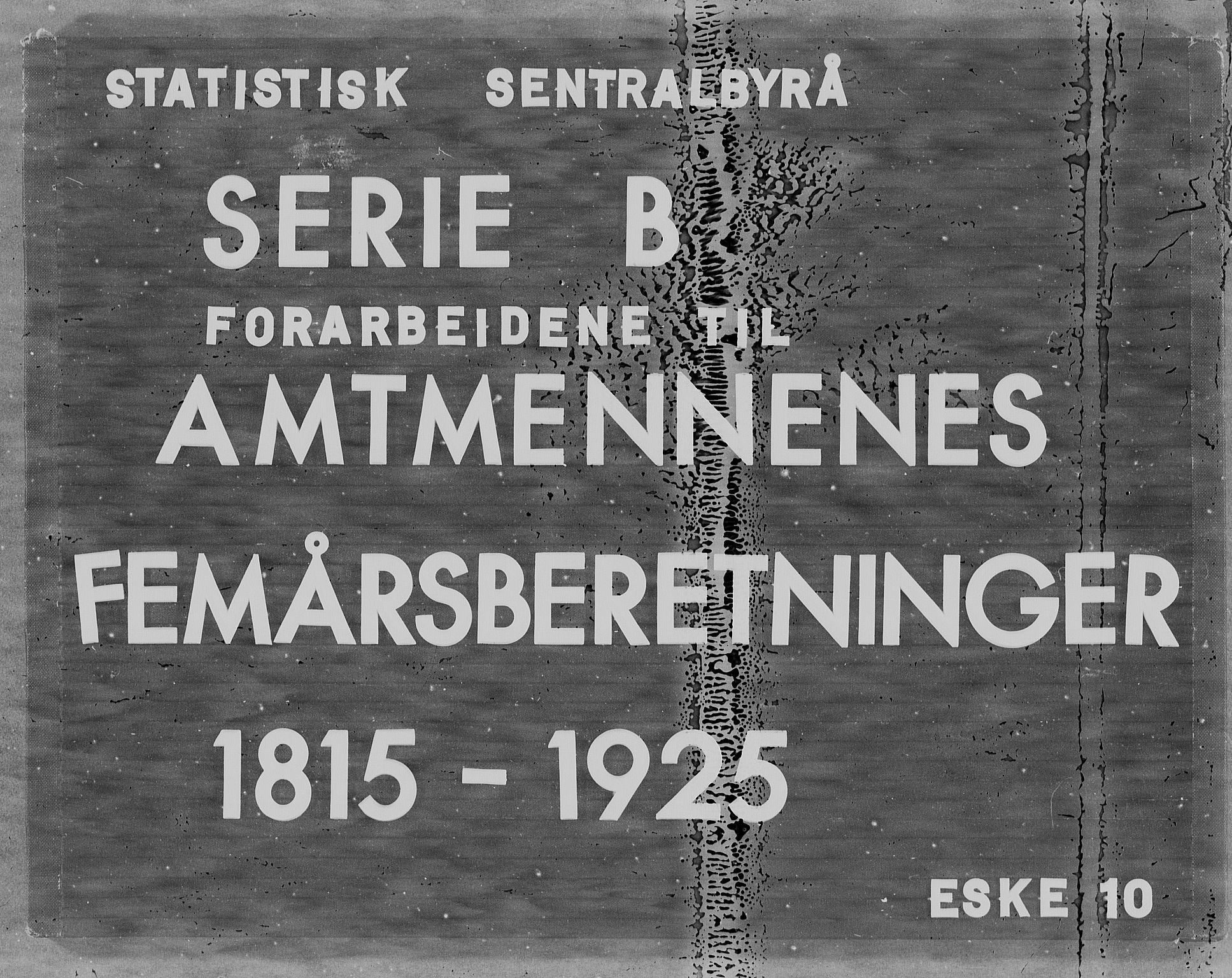 Statistisk sentralbyrå, Næringsøkonomiske emner, Generelt - Amtmennenes femårsberetninger, RA/S-2233/F/Fa/L0010: --, 1851-1860, s. 1