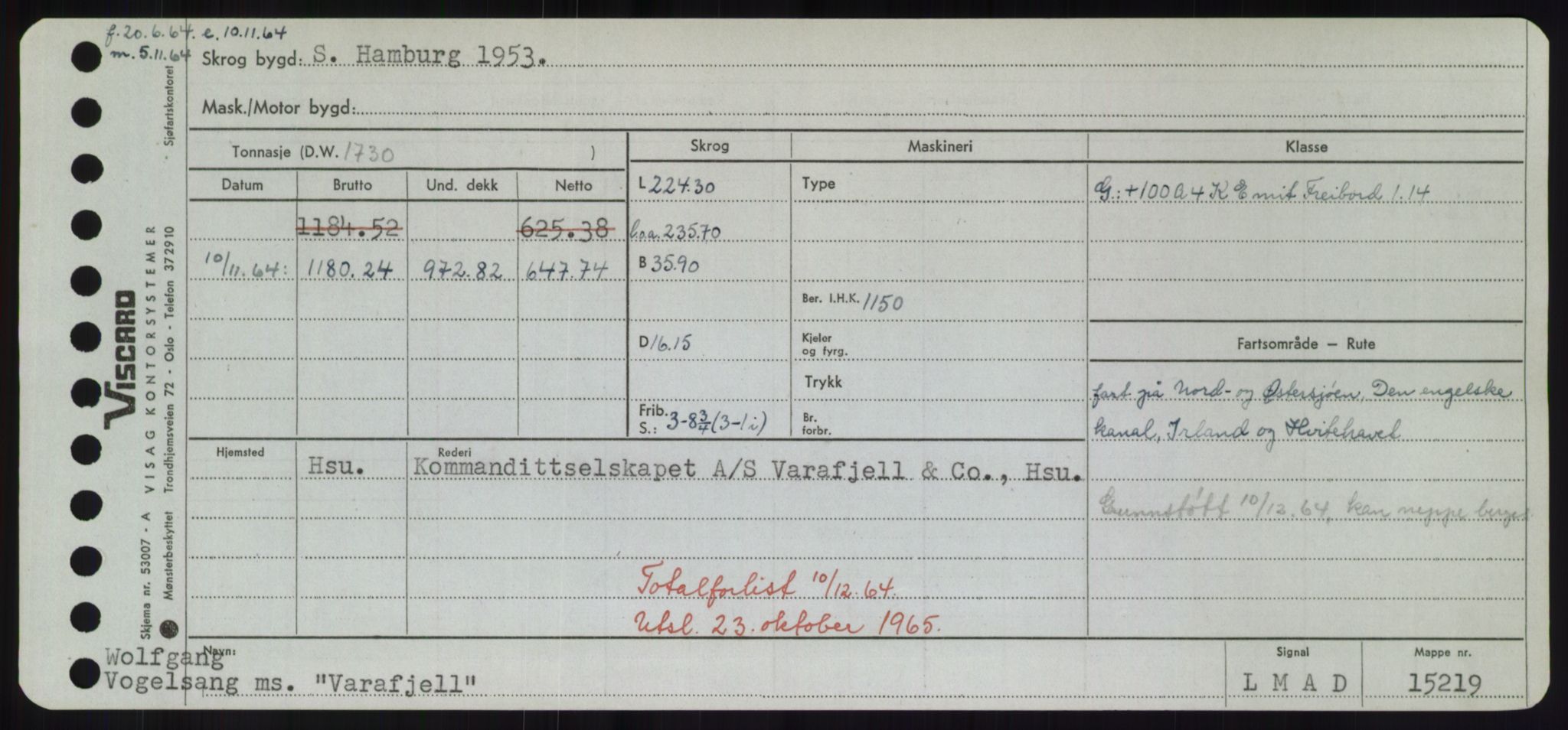 Sjøfartsdirektoratet med forløpere, Skipsmålingen, AV/RA-S-1627/H/Hd/L0040: Fartøy, U-Ve, s. 289