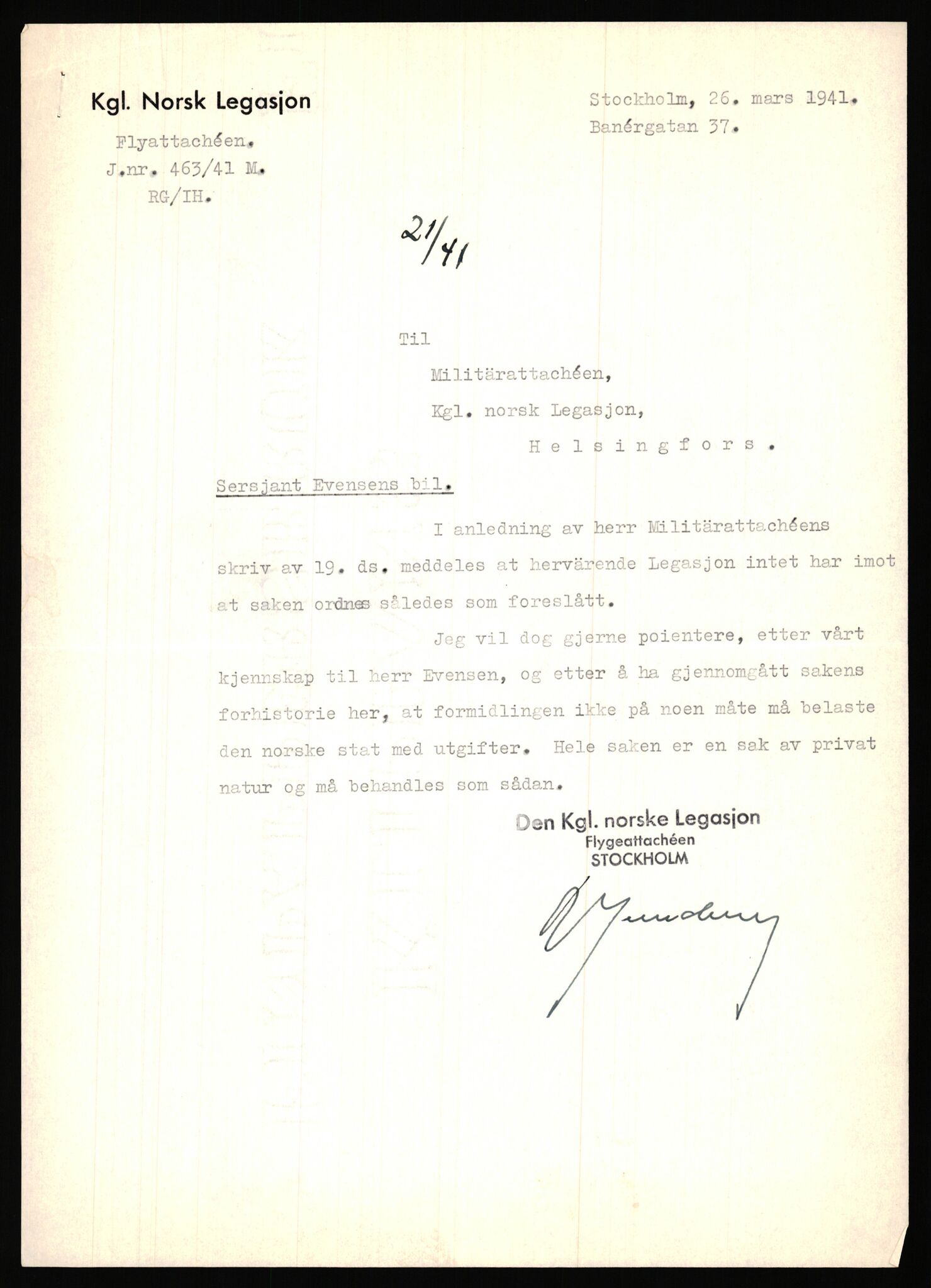 Forsvaret, Forsvarets krigshistoriske avdeling, AV/RA-RAFA-2017/Y/Ya/L0006: II-C-11-11,2 - Utenriksdepartementet.  Legasjonen i Helsingfors., 1940-1946, s. 183
