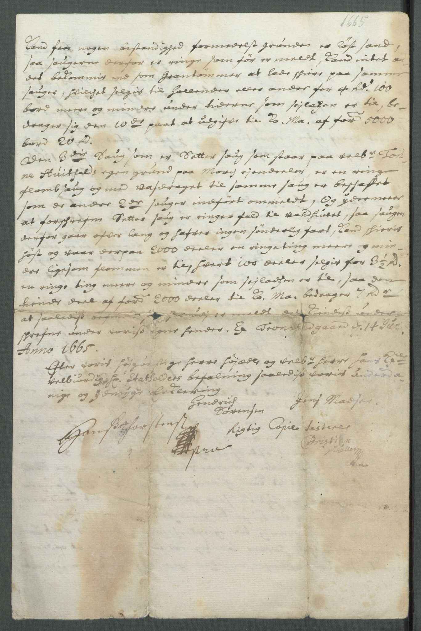 Riksarkivets diplomsamling, AV/RA-EA-5965/F02/L0170: Dokumenter, 1664-1666, s. 142