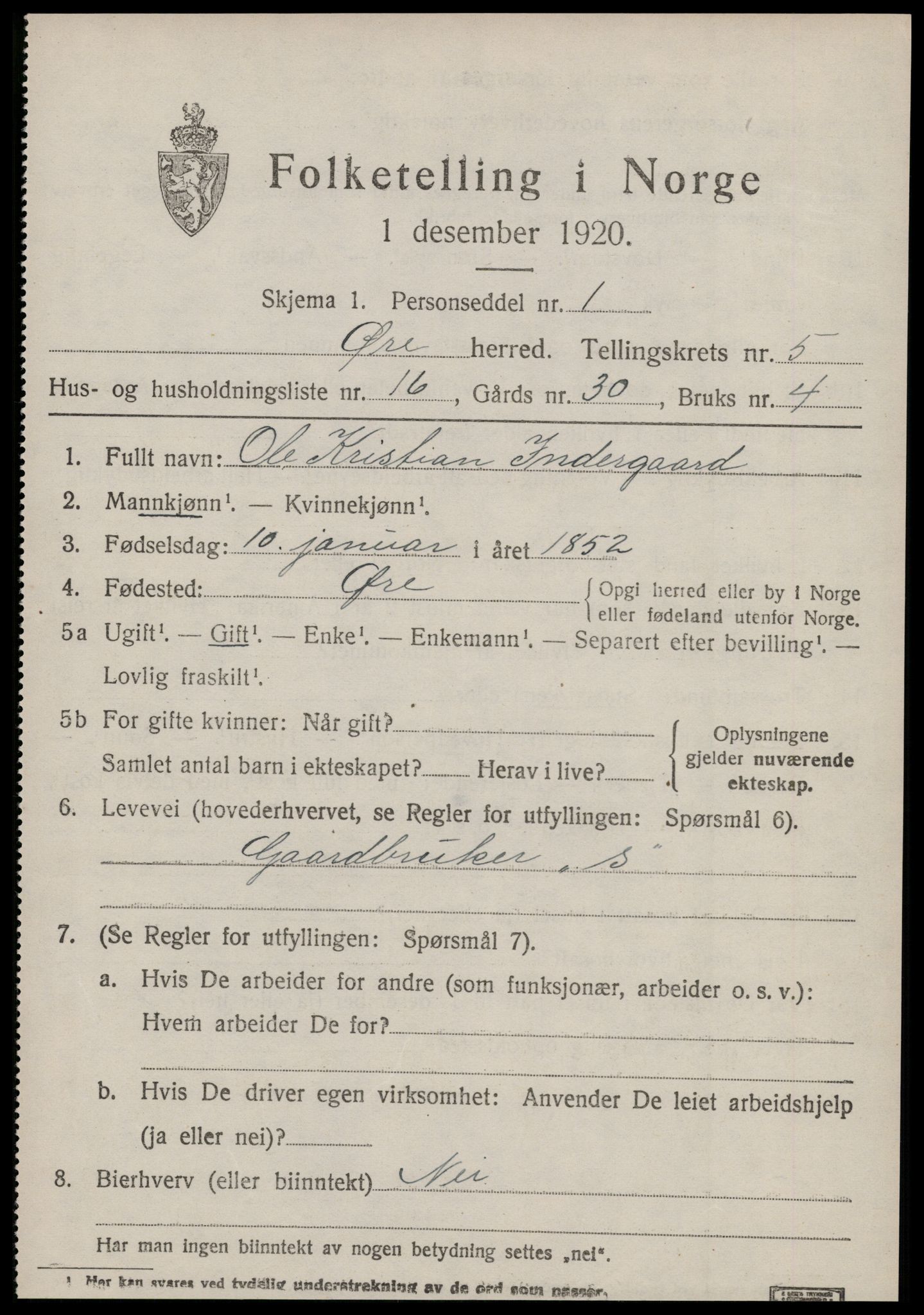SAT, Folketelling 1920 for 1558 Øre herred, 1920, s. 2898