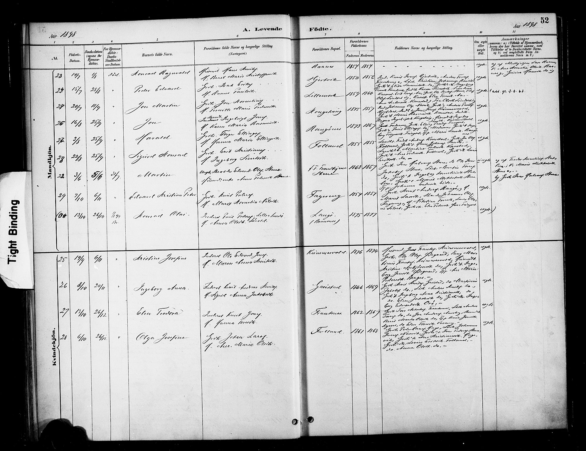 Ministerialprotokoller, klokkerbøker og fødselsregistre - Møre og Romsdal, AV/SAT-A-1454/570/L0832: Ministerialbok nr. 570A06, 1885-1900, s. 52
