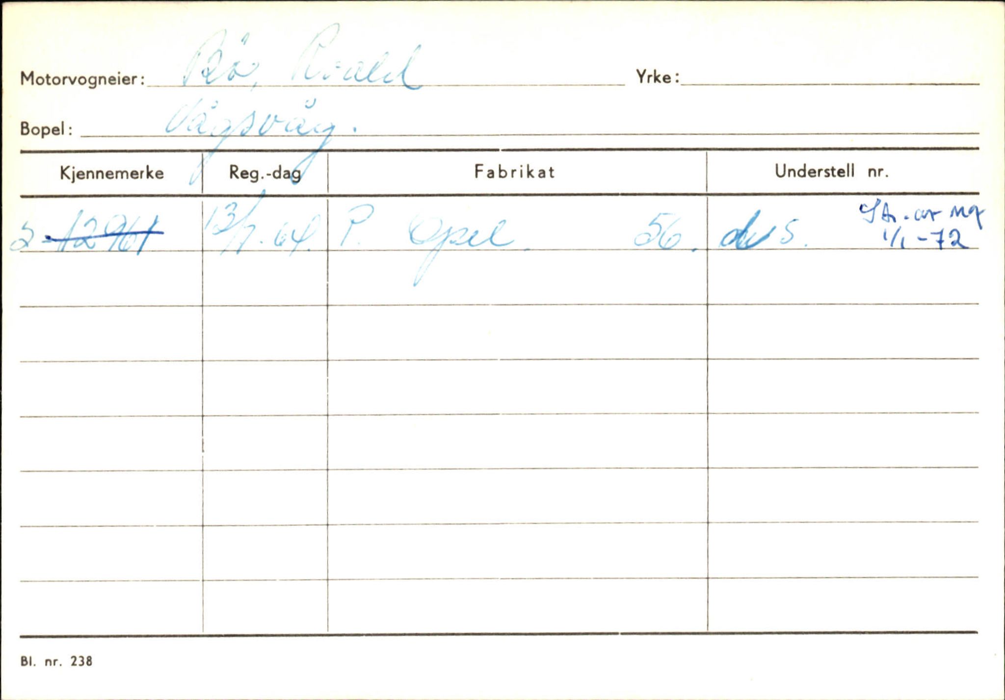 Statens vegvesen, Sogn og Fjordane vegkontor, AV/SAB-A-5301/4/F/L0144: Registerkort Vågsøy A-R, 1945-1975, s. 320