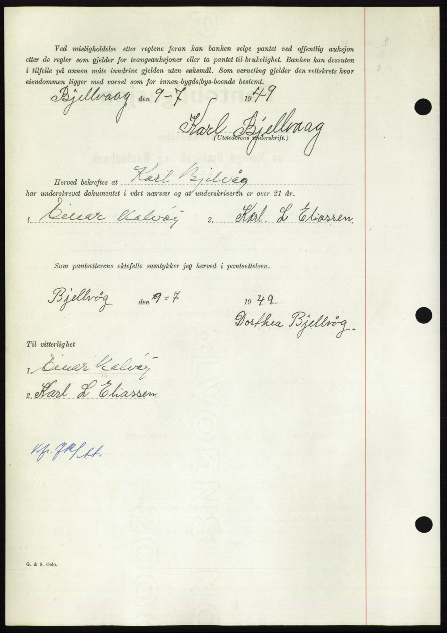 Nordmøre sorenskriveri, AV/SAT-A-4132/1/2/2Ca: Pantebok nr. B102, 1949-1949, Dagboknr: 2085/1949