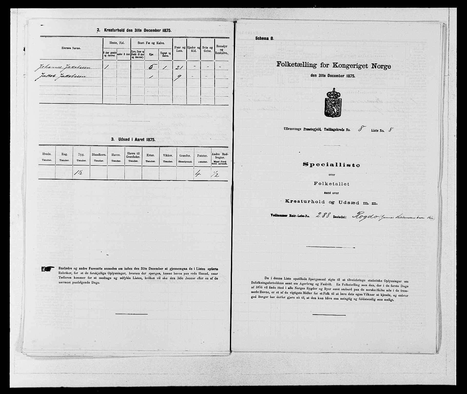 SAB, Folketelling 1875 for 1230P Ullensvang prestegjeld, 1875, s. 756