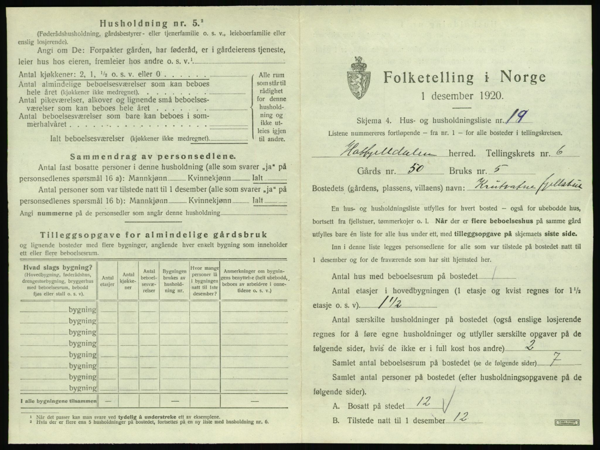 SAT, Folketelling 1920 for 1826 Hattfjelldal herred, 1920, s. 204