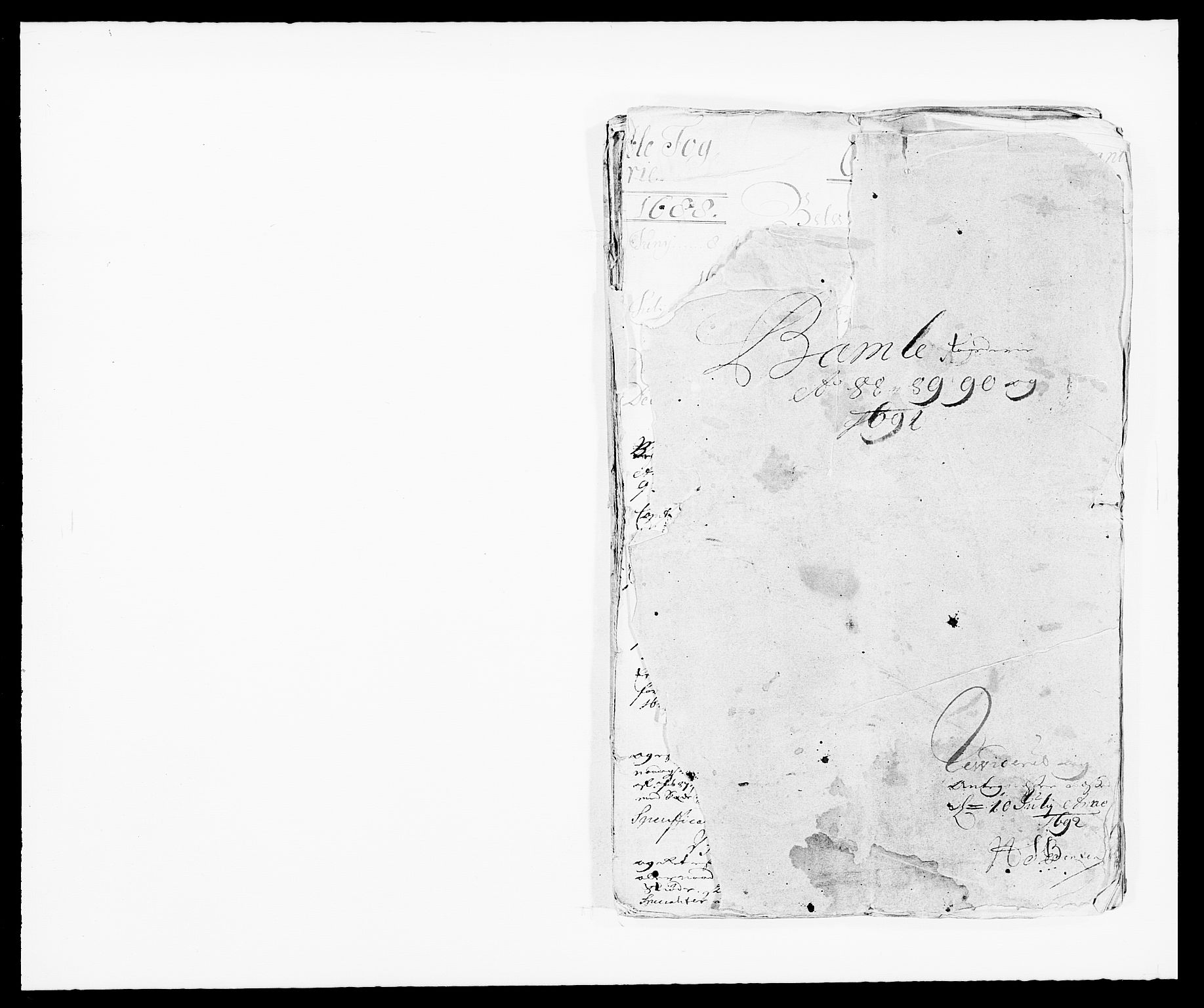 Rentekammeret inntil 1814, Reviderte regnskaper, Fogderegnskap, AV/RA-EA-4092/R34/L2050: Fogderegnskap Bamble, 1688-1691, s. 1