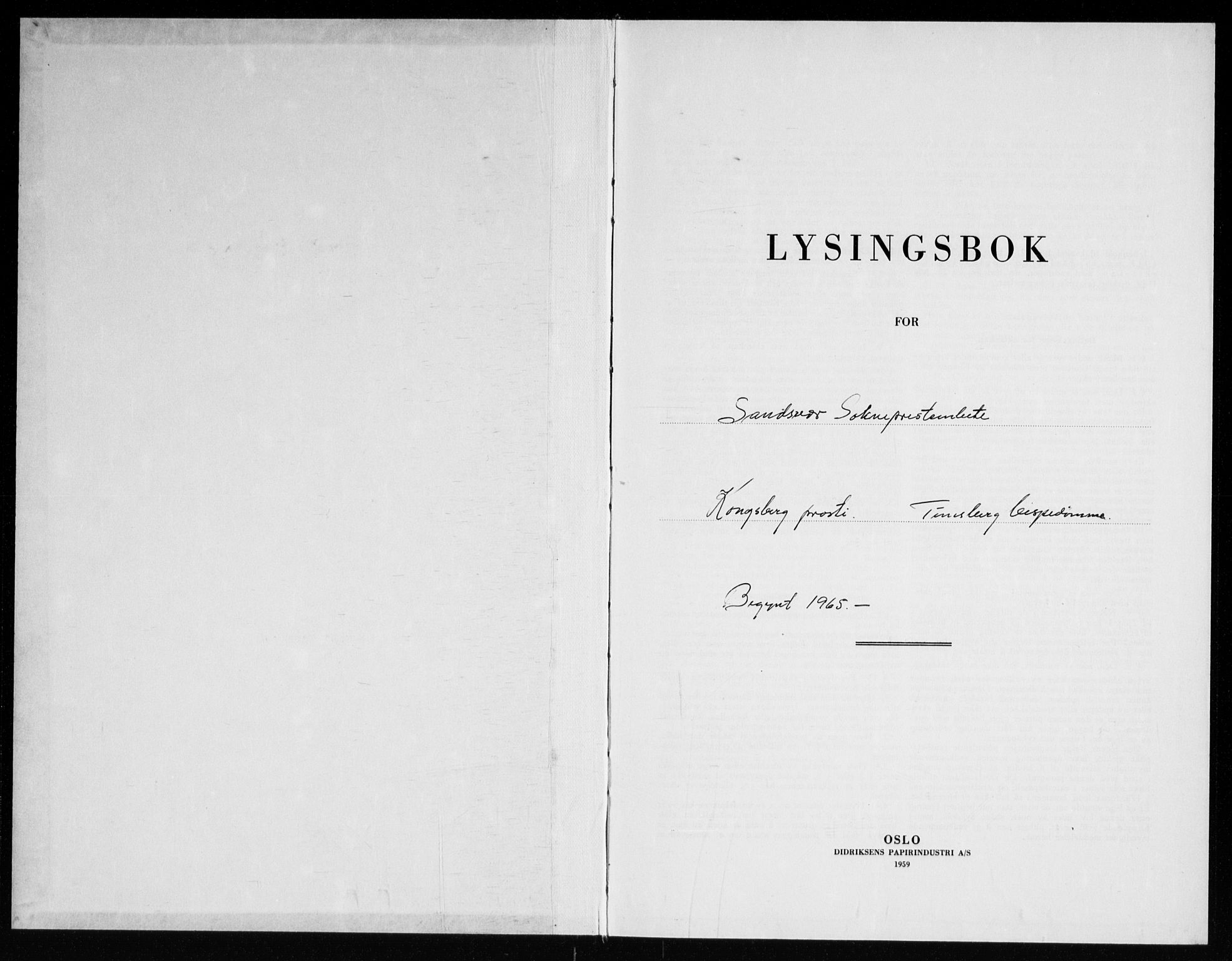 Sandsvær kirkebøker, SAKO/A-244/H/Ha/L0002: Lysningsprotokoll nr. 2, 1965-1968