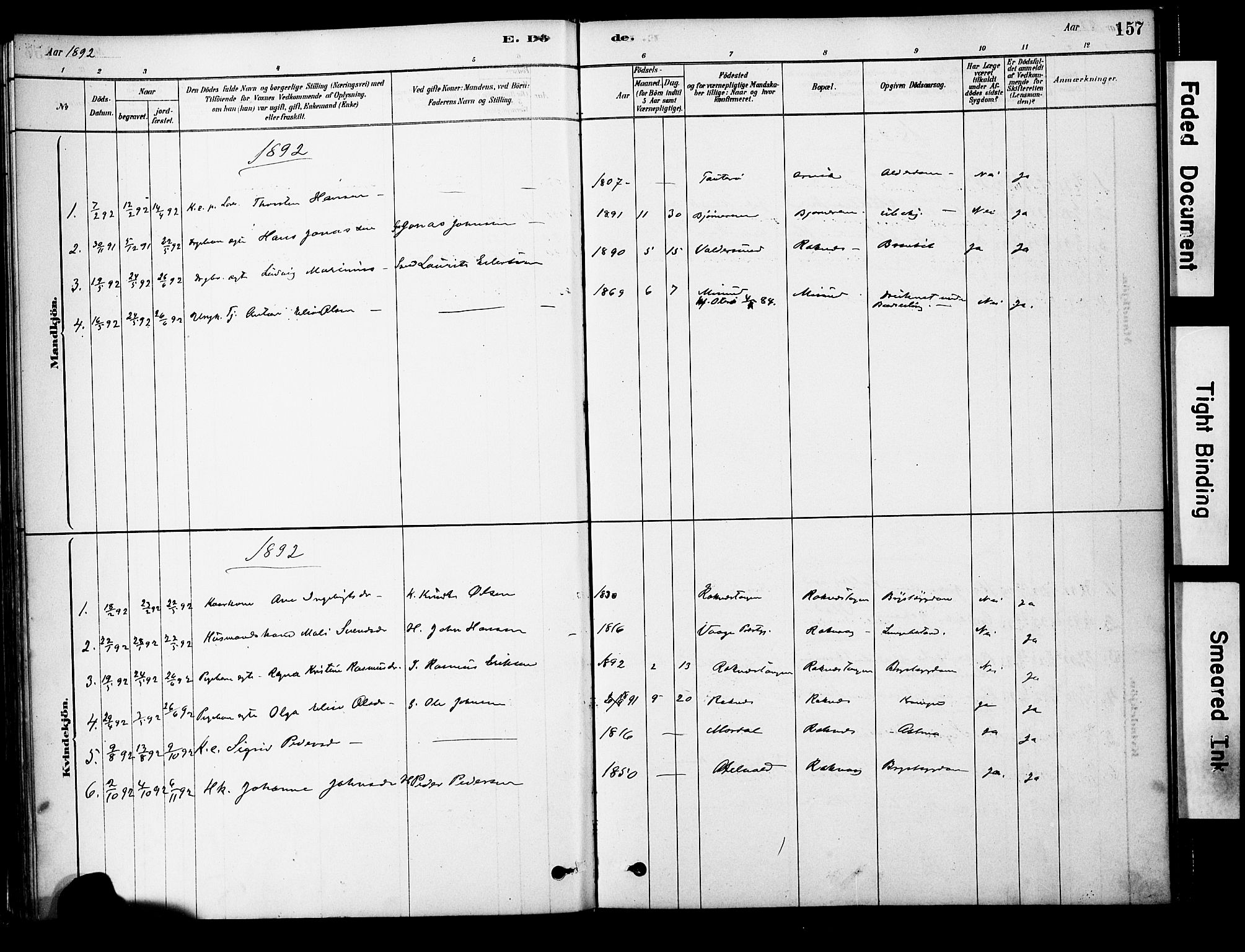 Ministerialprotokoller, klokkerbøker og fødselsregistre - Møre og Romsdal, SAT/A-1454/563/L0736: Ministerialbok nr. 563A01, 1878-1903, s. 157