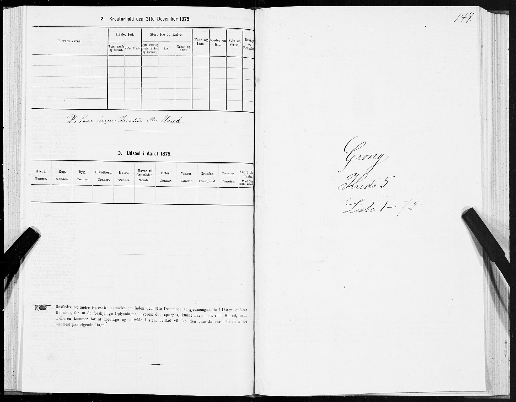 SAT, Folketelling 1875 for 1742P Grong prestegjeld, 1875, s. 3147