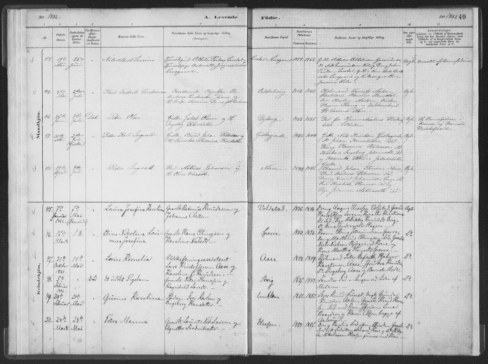Ministerialprotokoller, klokkerbøker og fødselsregistre - Møre og Romsdal, SAT/A-1454/528/L0401: Ministerialbok nr. 528A12I, 1880-1920, s. 49