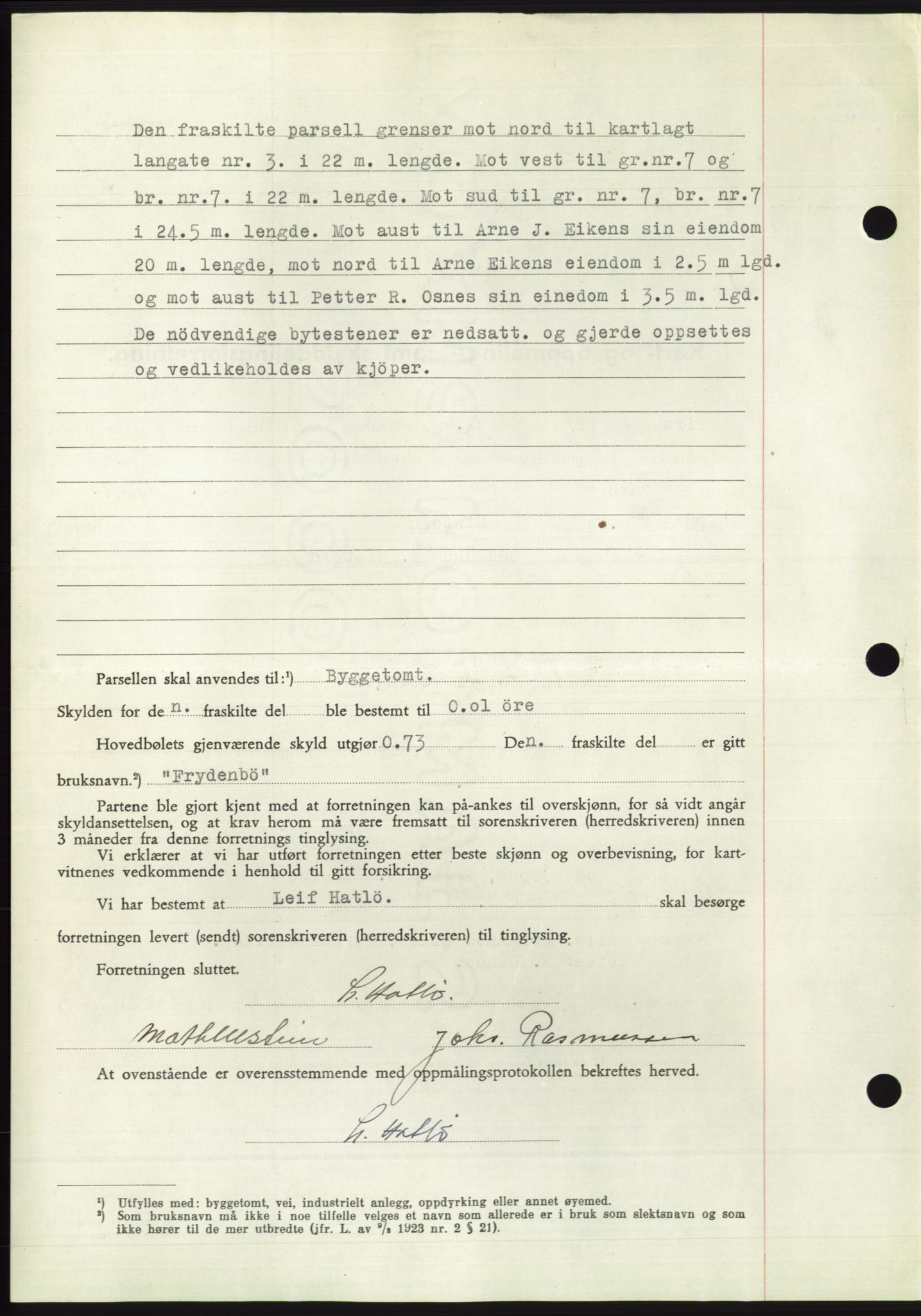 Søre Sunnmøre sorenskriveri, AV/SAT-A-4122/1/2/2C/L0092: Pantebok nr. 18A, 1952-1952, Dagboknr: 1291/1952