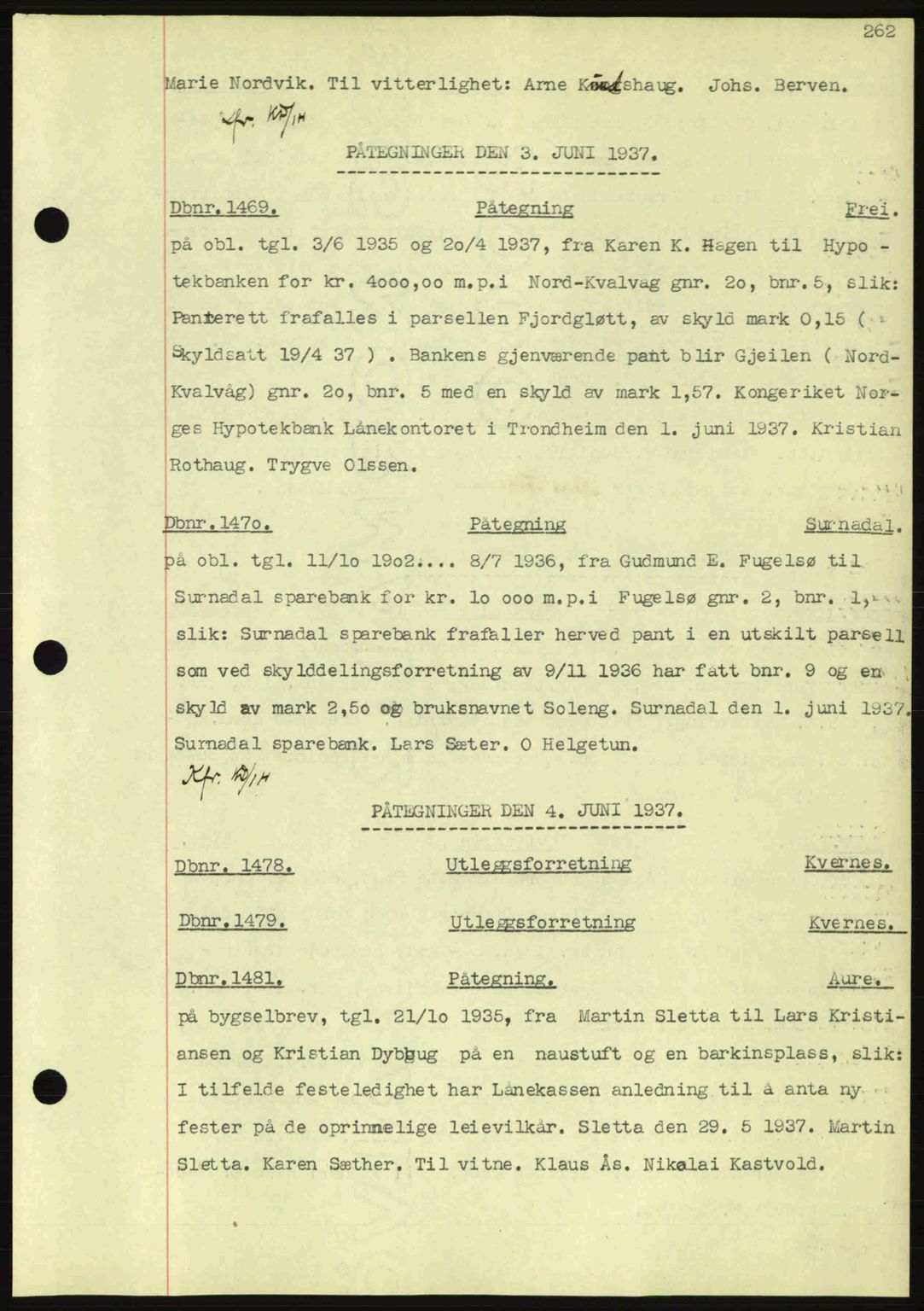 Nordmøre sorenskriveri, SAT/A-4132/1/2/2Ca: Pantebok nr. C80, 1936-1939, Dagboknr: 1469/1937