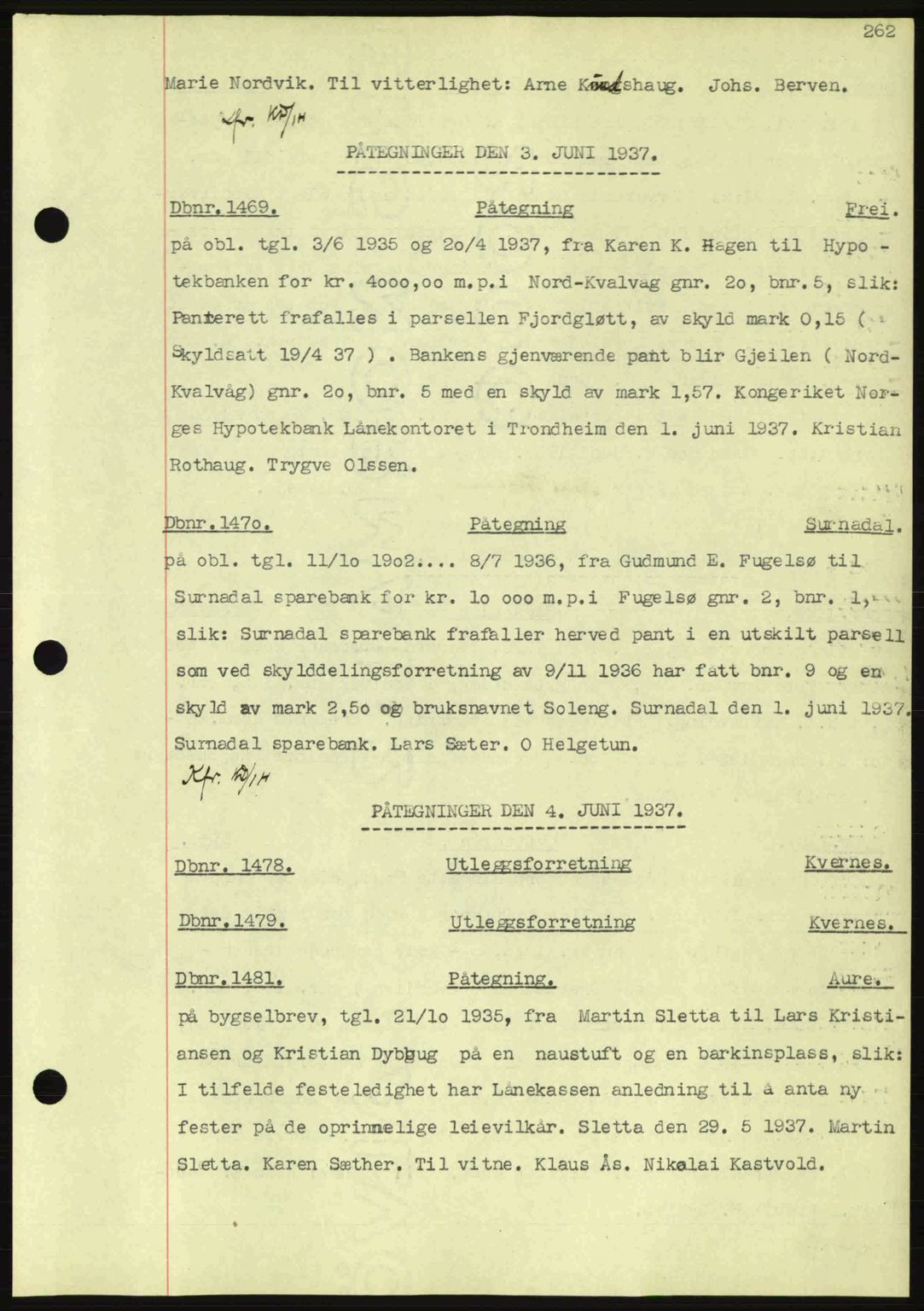 Nordmøre sorenskriveri, AV/SAT-A-4132/1/2/2Ca: Pantebok nr. C80, 1936-1939, Dagboknr: 1469/1937