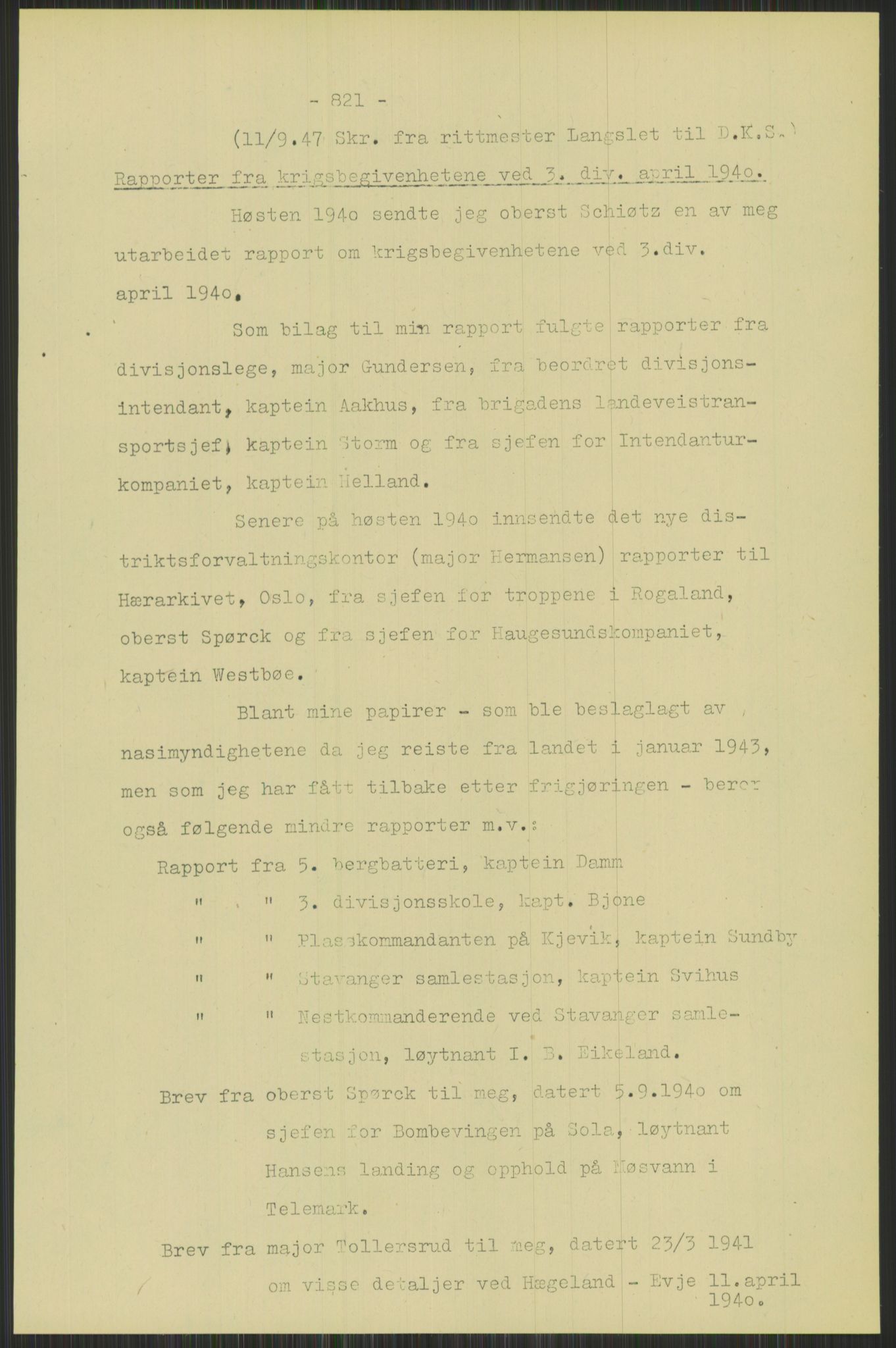 Forsvaret, Forsvarets krigshistoriske avdeling, AV/RA-RAFA-2017/Y/Yb/L0095: II-C-11-335  -  3. Divisjon.  Sak mot general Finn Backer m.fl., 1940-1948, s. 91