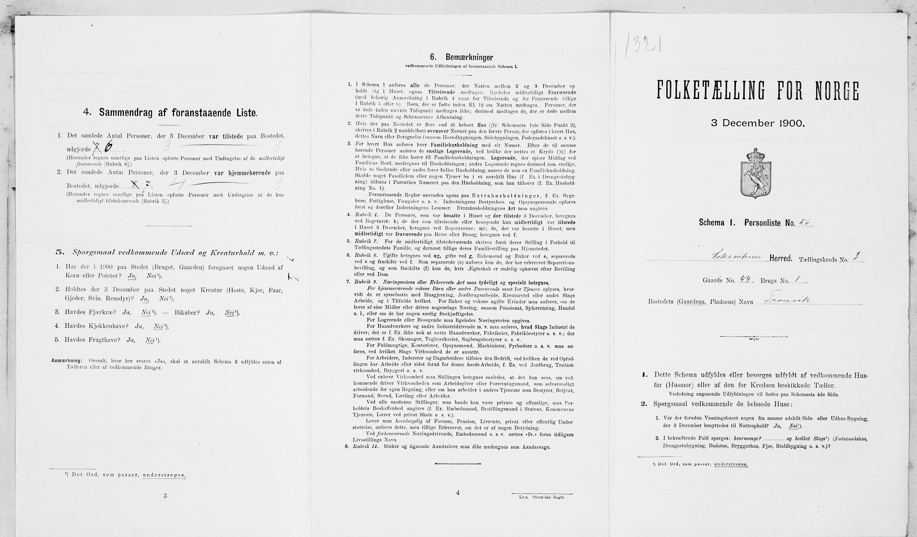 SAT, Folketelling 1900 for 1718 Leksvik herred, 1900, s. 448