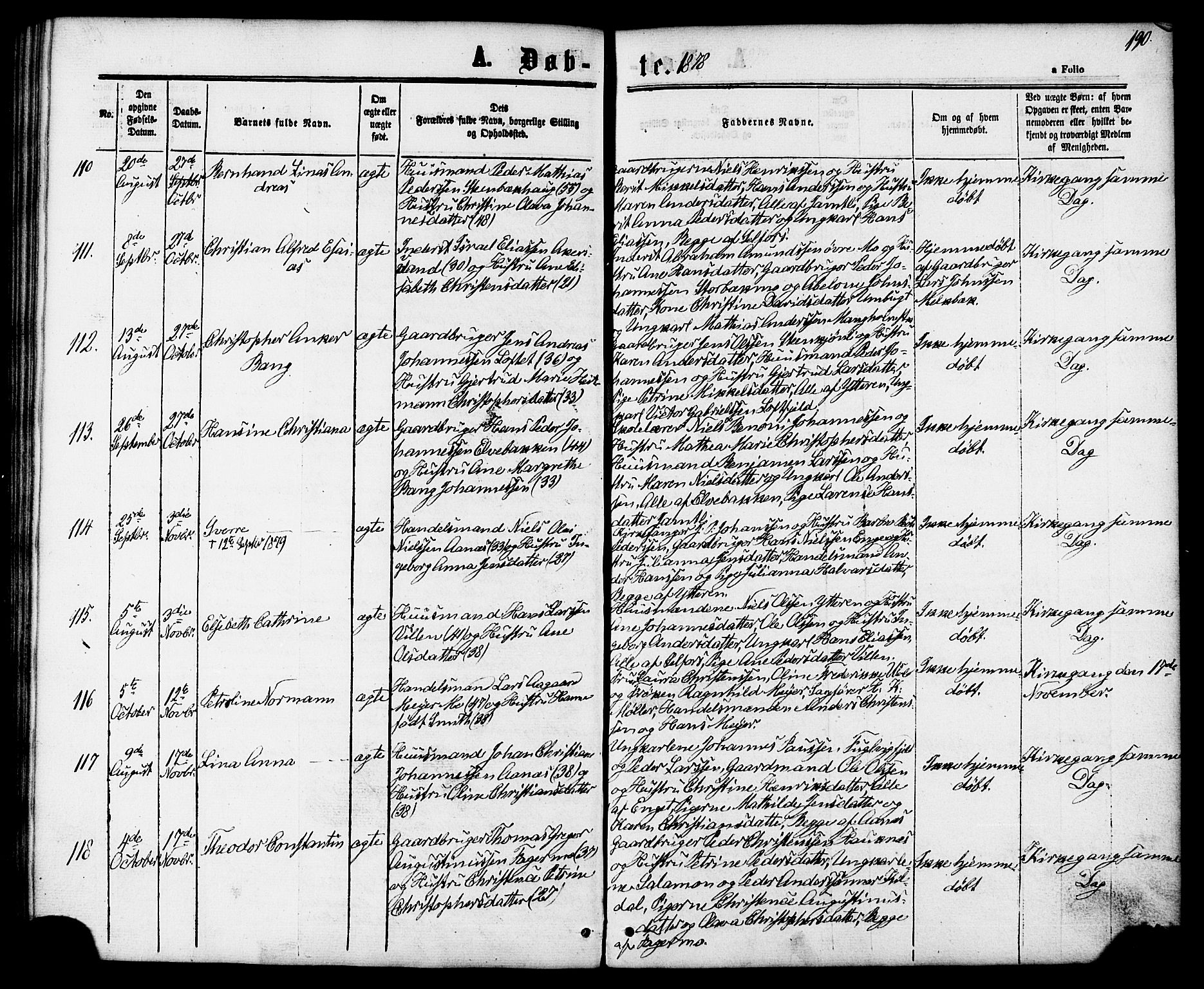 Ministerialprotokoller, klokkerbøker og fødselsregistre - Nordland, AV/SAT-A-1459/827/L0393: Ministerialbok nr. 827A05, 1863-1883, s. 190