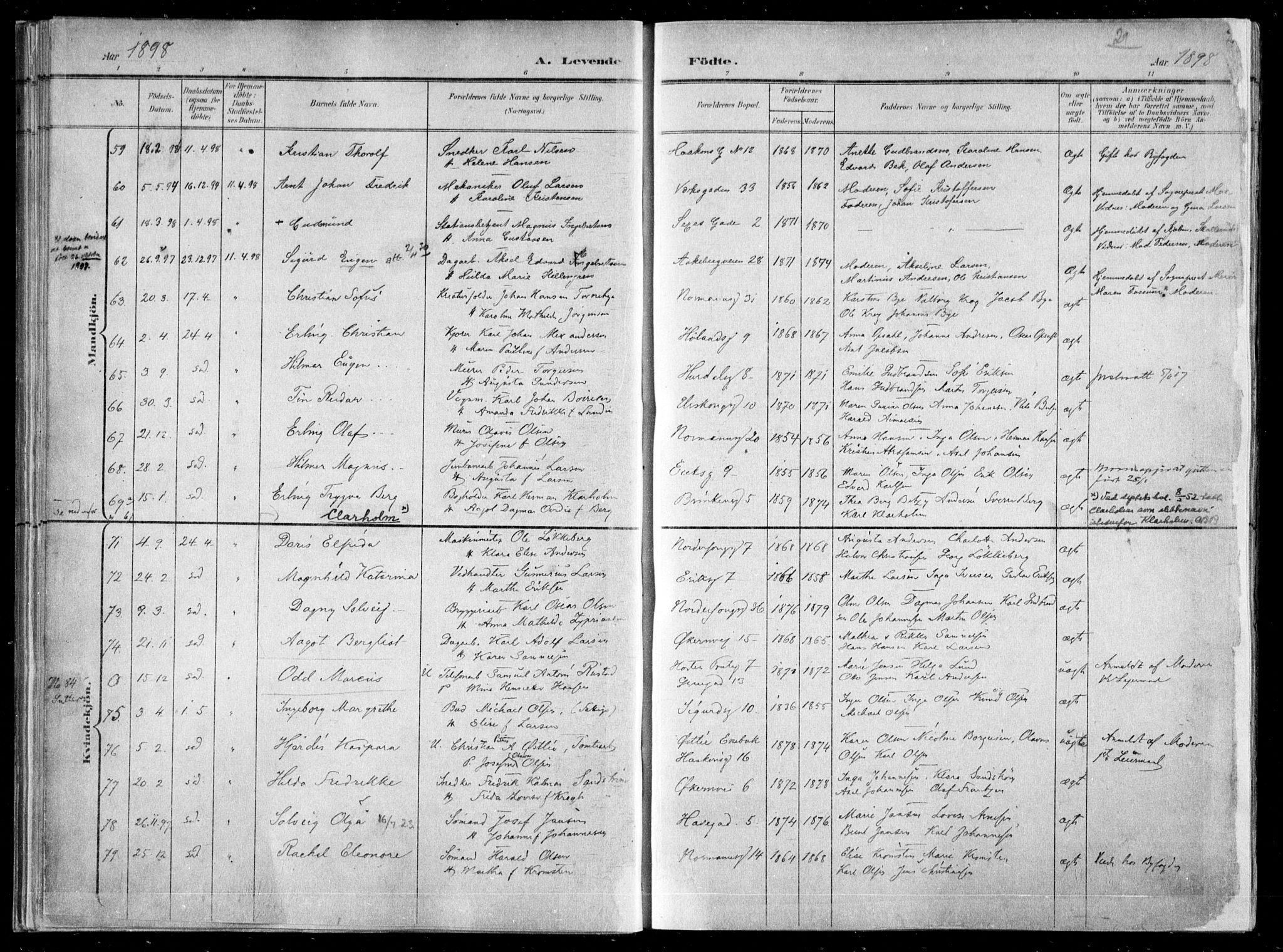 Kampen prestekontor Kirkebøker, AV/SAO-A-10853/F/Fa/L0007: Ministerialbok nr. I 7, 1897-1905, s. 29