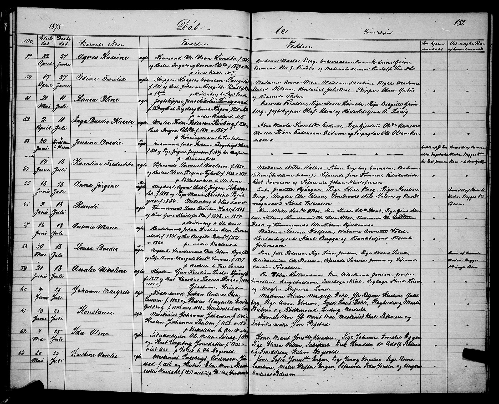 Ministerialprotokoller, klokkerbøker og fødselsregistre - Sør-Trøndelag, SAT/A-1456/604/L0220: Klokkerbok nr. 604C03, 1870-1885, s. 152