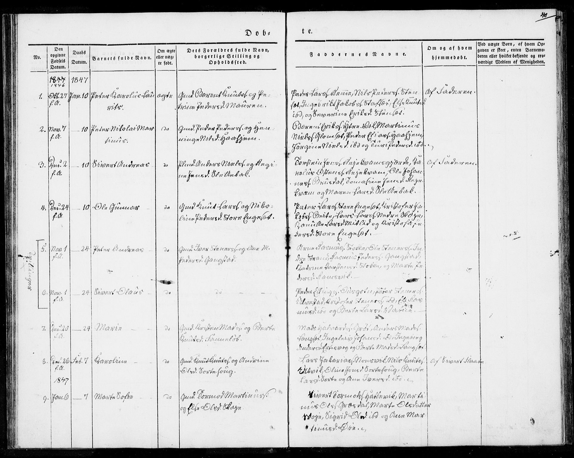 Ministerialprotokoller, klokkerbøker og fødselsregistre - Møre og Romsdal, SAT/A-1454/524/L0352: Ministerialbok nr. 524A04, 1838-1847, s. 40