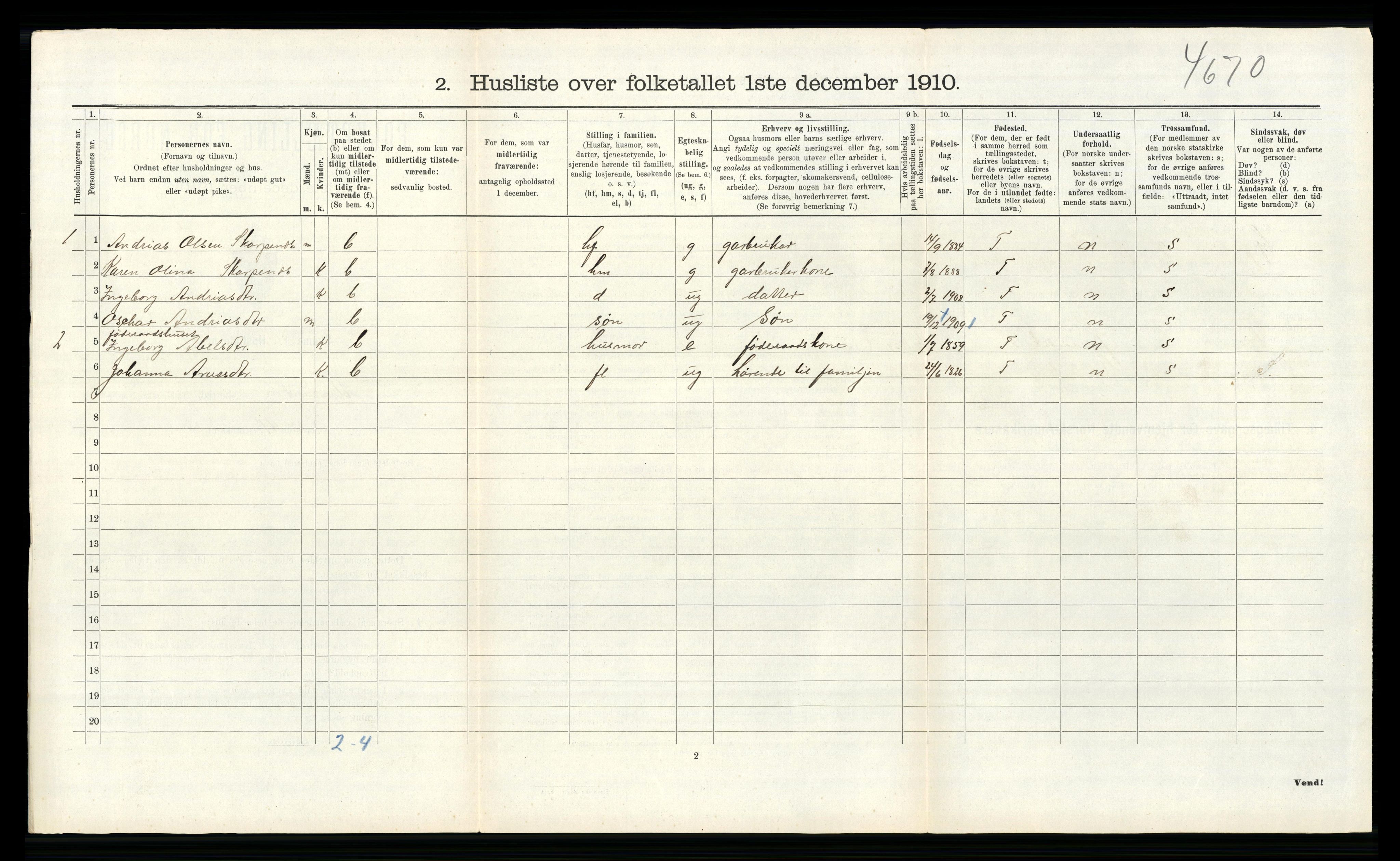 RA, Folketelling 1910 for 1257 Alversund herred, 1910, s. 497