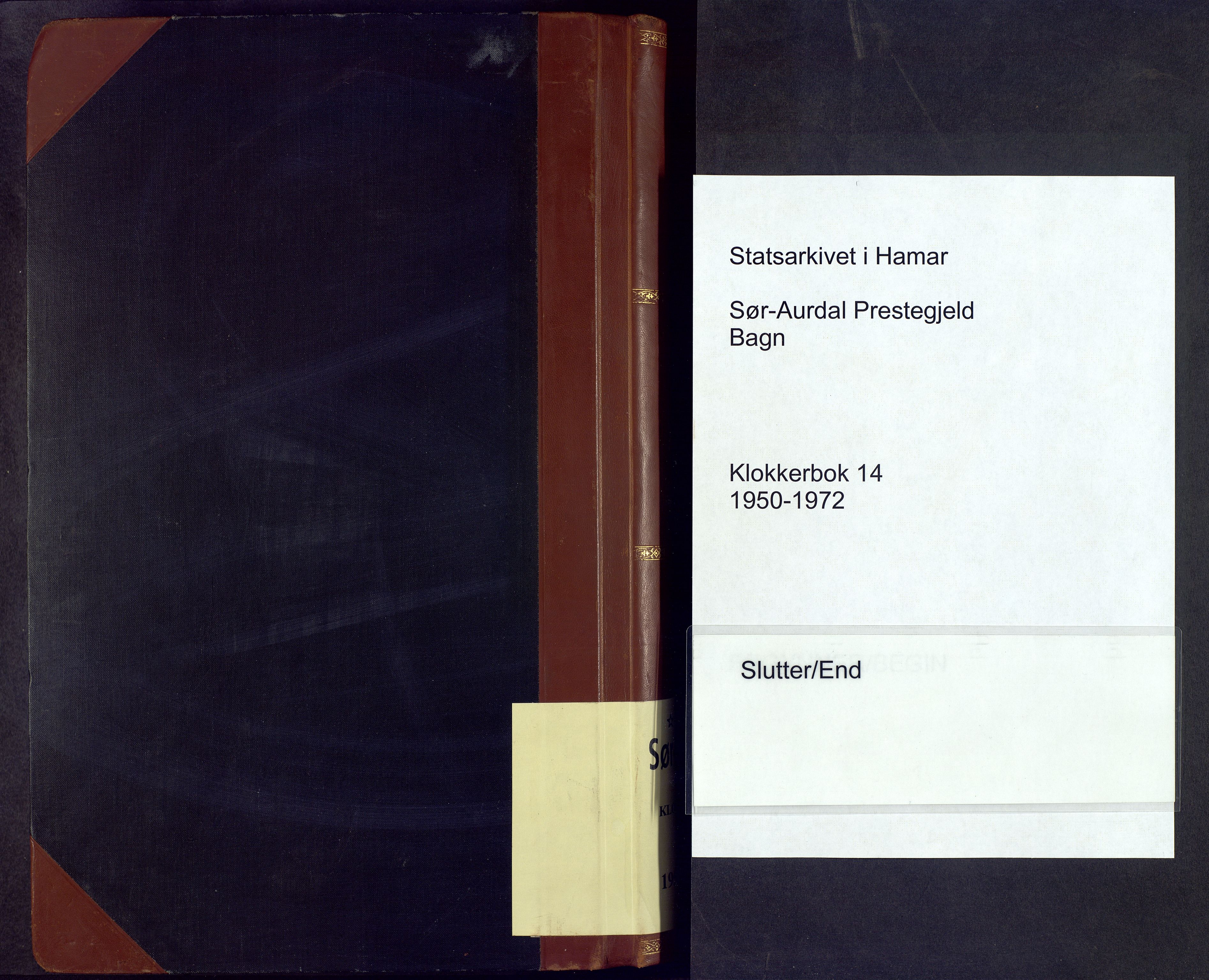 Sør-Aurdal prestekontor, SAH/PREST-128/H/Ha/Hab/L0014: Klokkerbok nr. 14, 1950-1972
