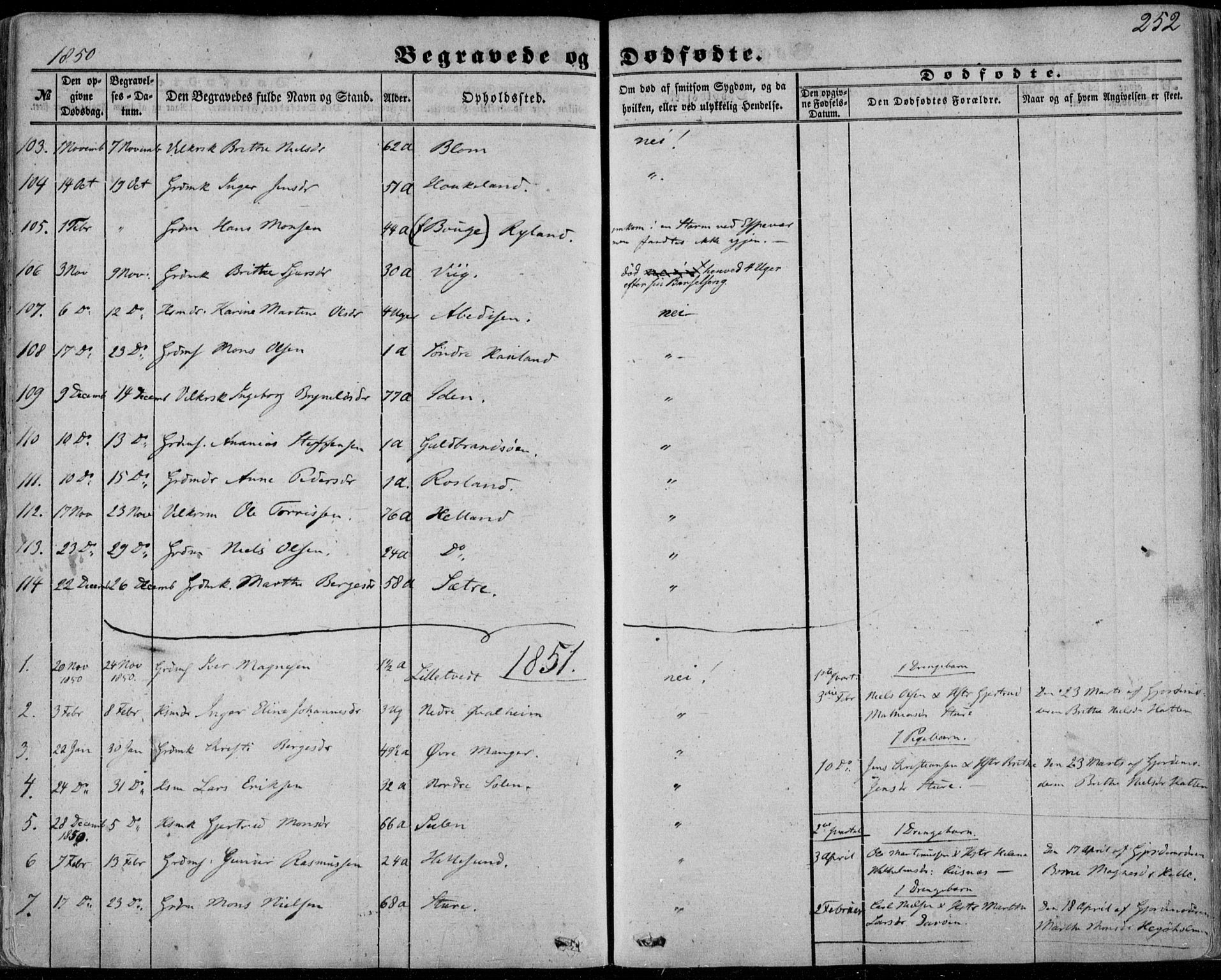 Manger sokneprestembete, AV/SAB-A-76801/H/Haa: Ministerialbok nr. A 6, 1849-1859, s. 252