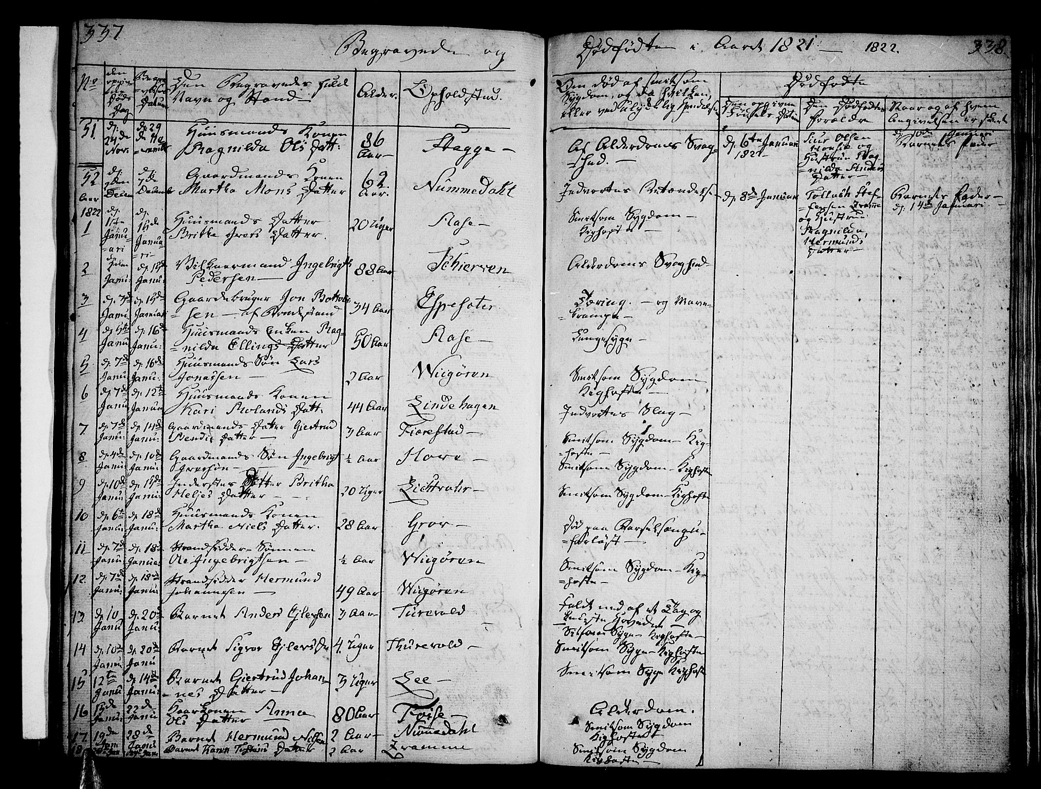 Vik sokneprestembete, AV/SAB-A-81501/H/Haa/Haaa/L0006: Ministerialbok nr. A 6, 1821-1831, s. 337-338