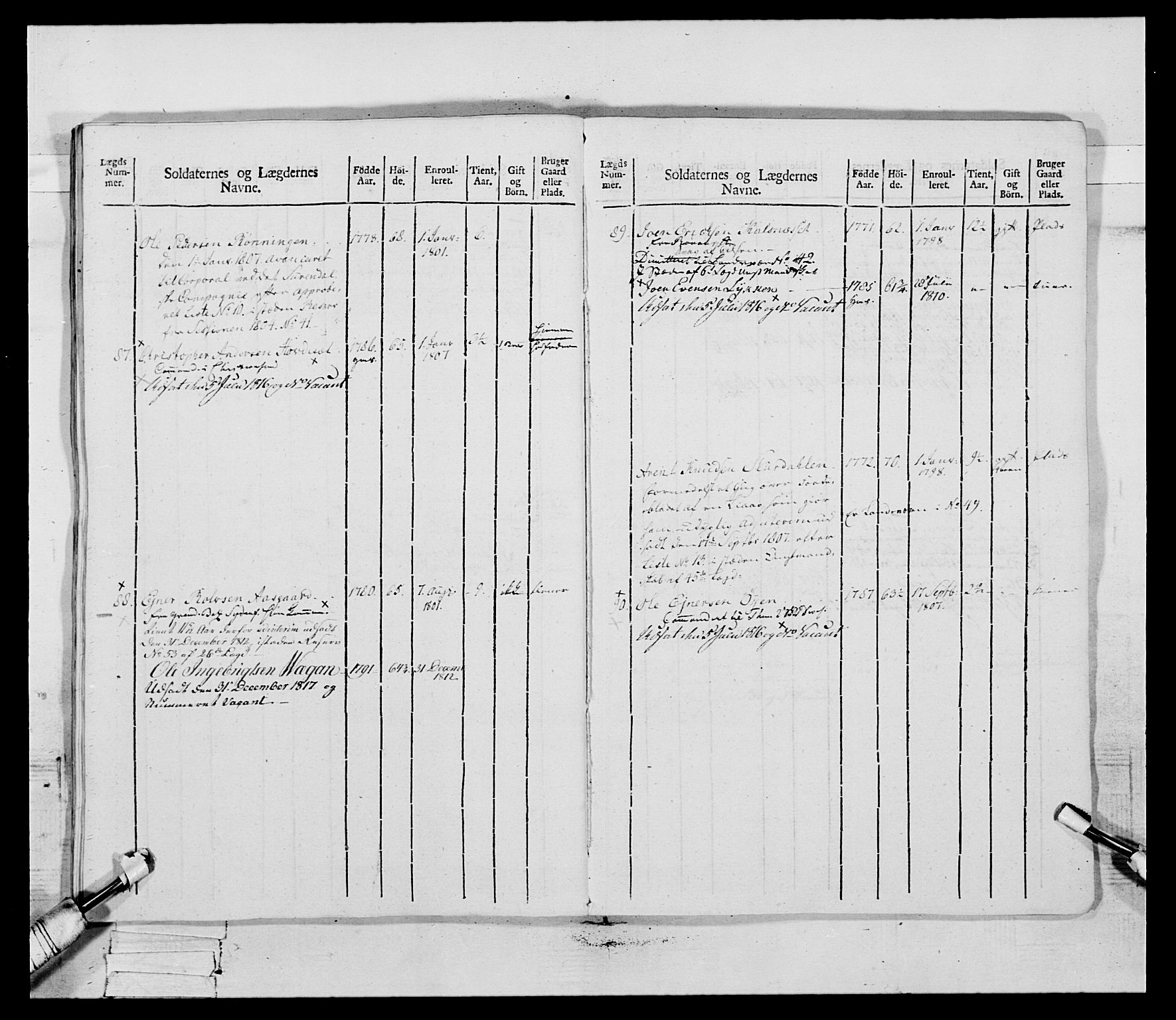 Generalitets- og kommissariatskollegiet, Det kongelige norske kommissariatskollegium, AV/RA-EA-5420/E/Eh/L0083b: 2. Trondheimske nasjonale infanteriregiment, 1810, s. 172