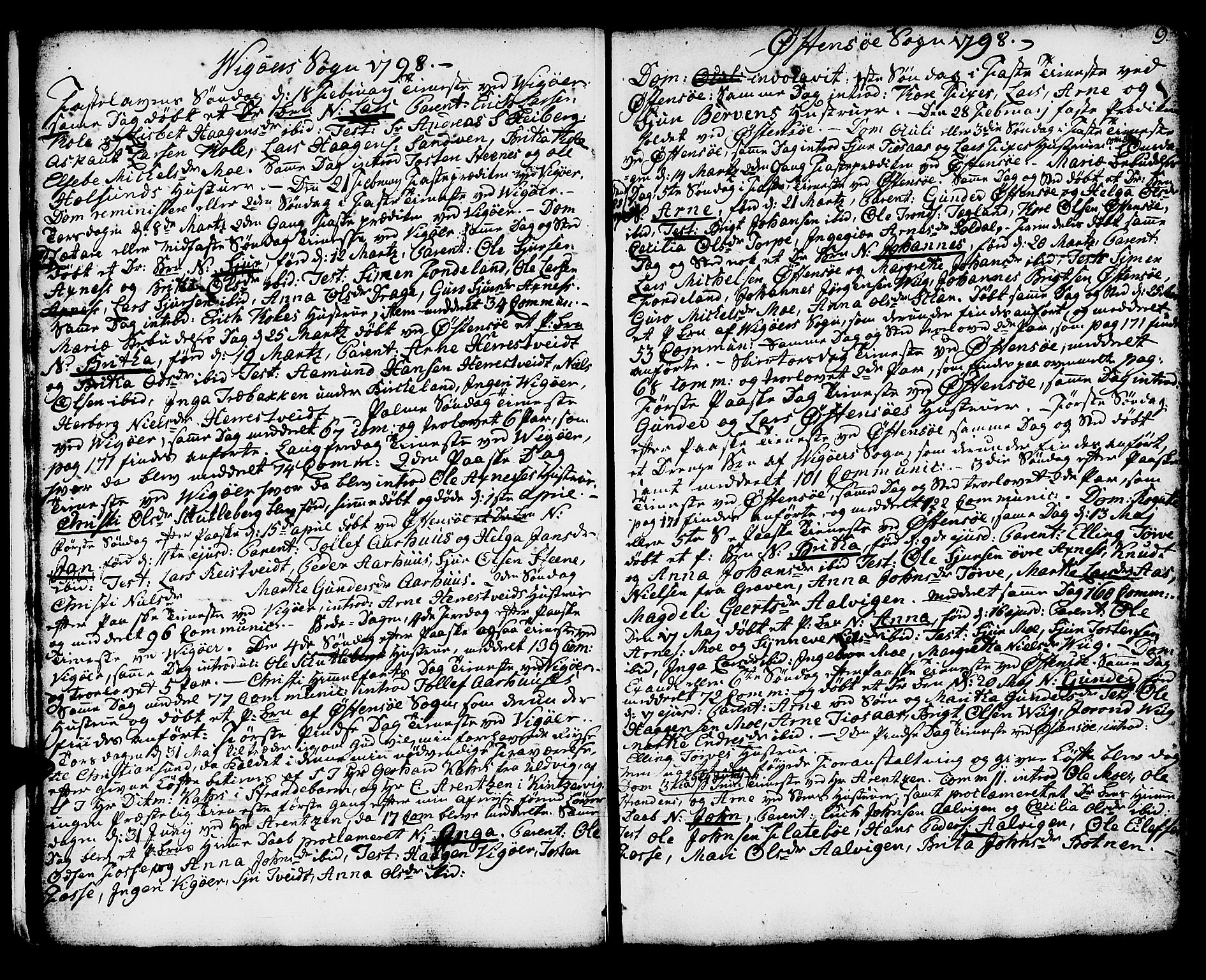Kvam sokneprestembete, AV/SAB-A-76201/H/Haa: Ministerialbok nr. A 5, 1796-1832, s. 9