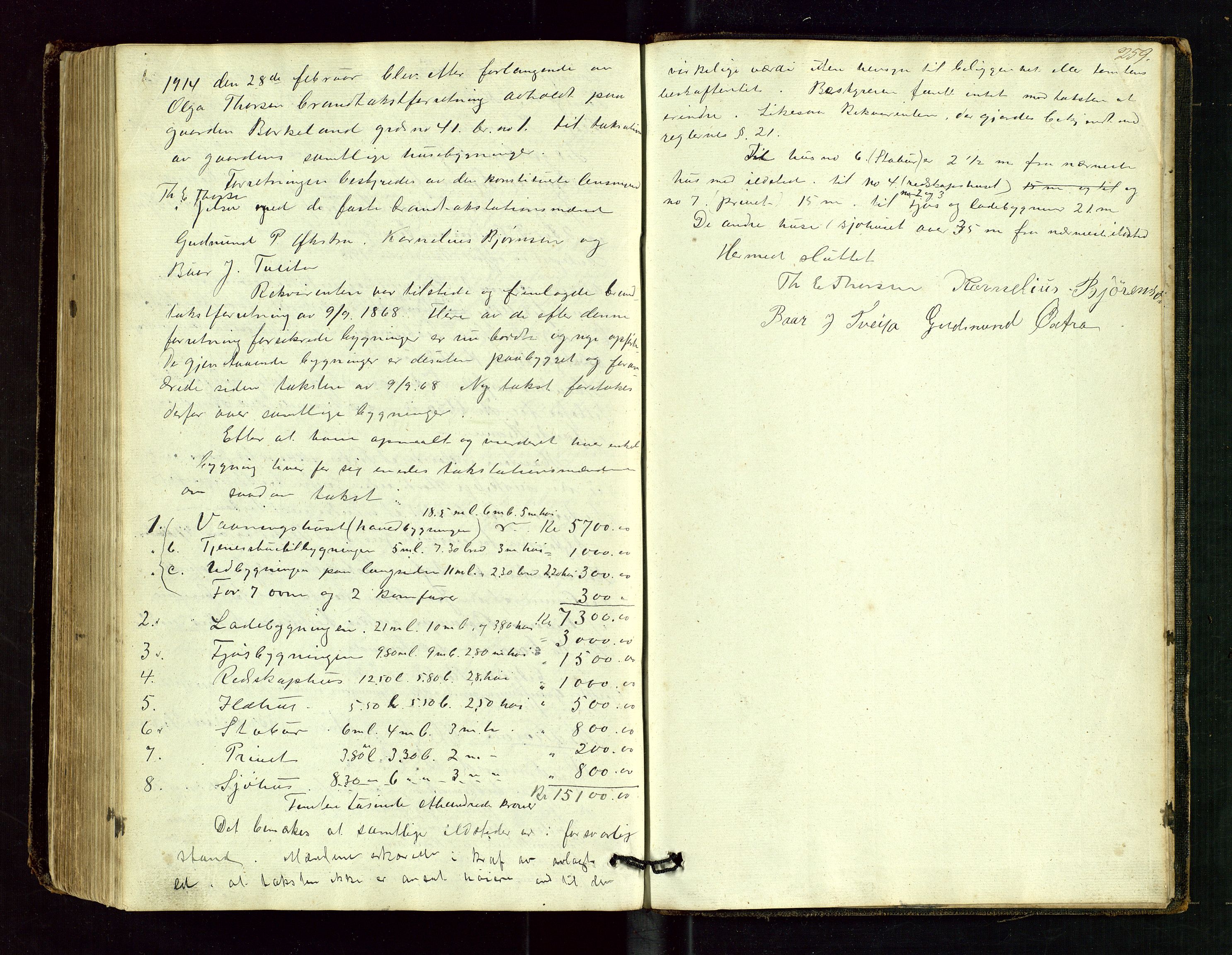 Jelsa lensmannskontor, AV/SAST-A-100360/Goa/L0001: Branntakstprotokoll, 1846-1914, s. 258b-259a