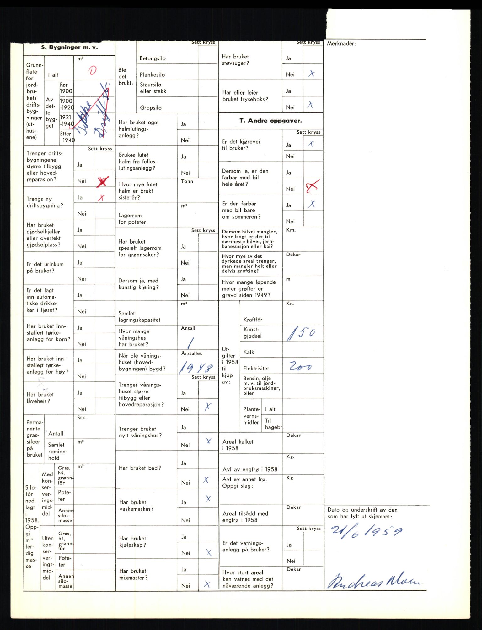 Statistisk sentralbyrå, Næringsøkonomiske emner, Jordbruk, skogbruk, jakt, fiske og fangst, AV/RA-S-2234/G/Gd/L0656: Troms: 1924 Målselv (kl. 0-3) og 1925 Sørreisa, 1959, s. 1362