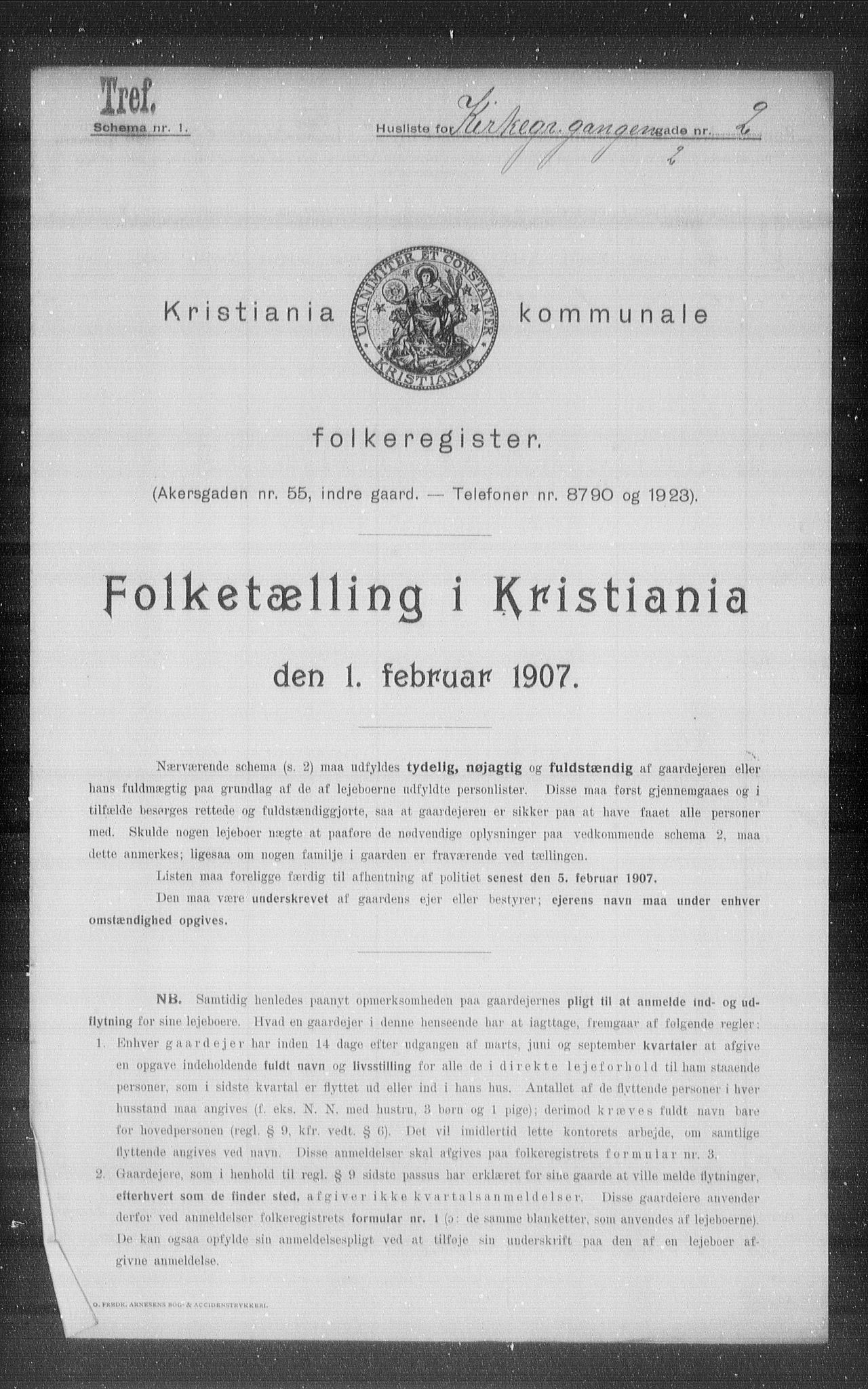 OBA, Kommunal folketelling 1.2.1907 for Kristiania kjøpstad, 1907, s. 25493