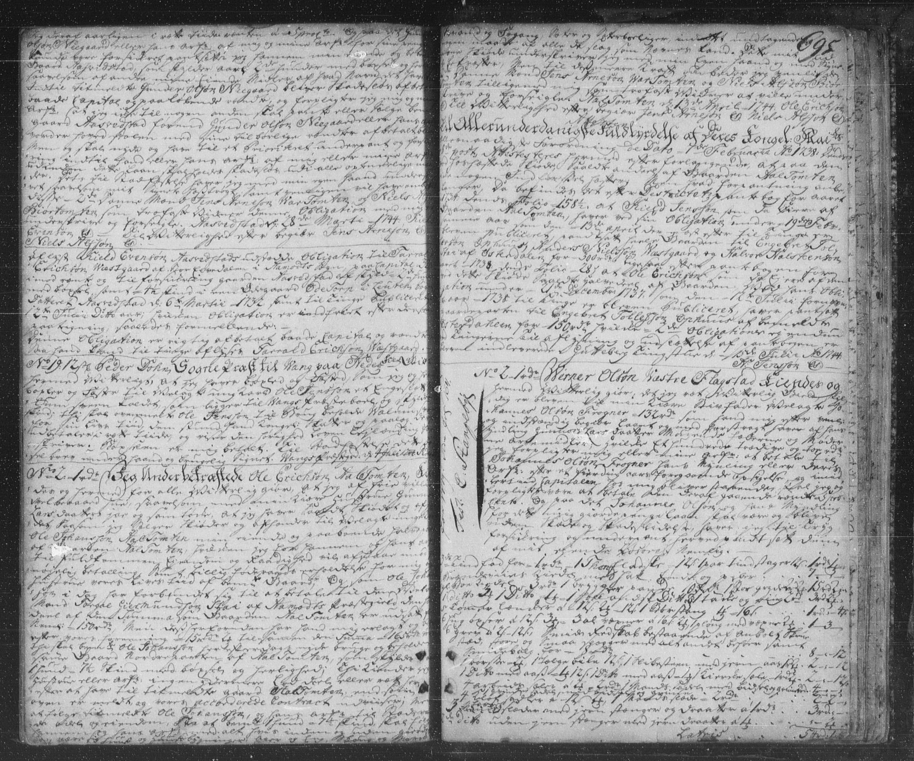 Hedemarken sorenskriveri, SAH/TING-034/H/Hb/L0005: Pantebok nr. 5, 1738-1744, s. 695