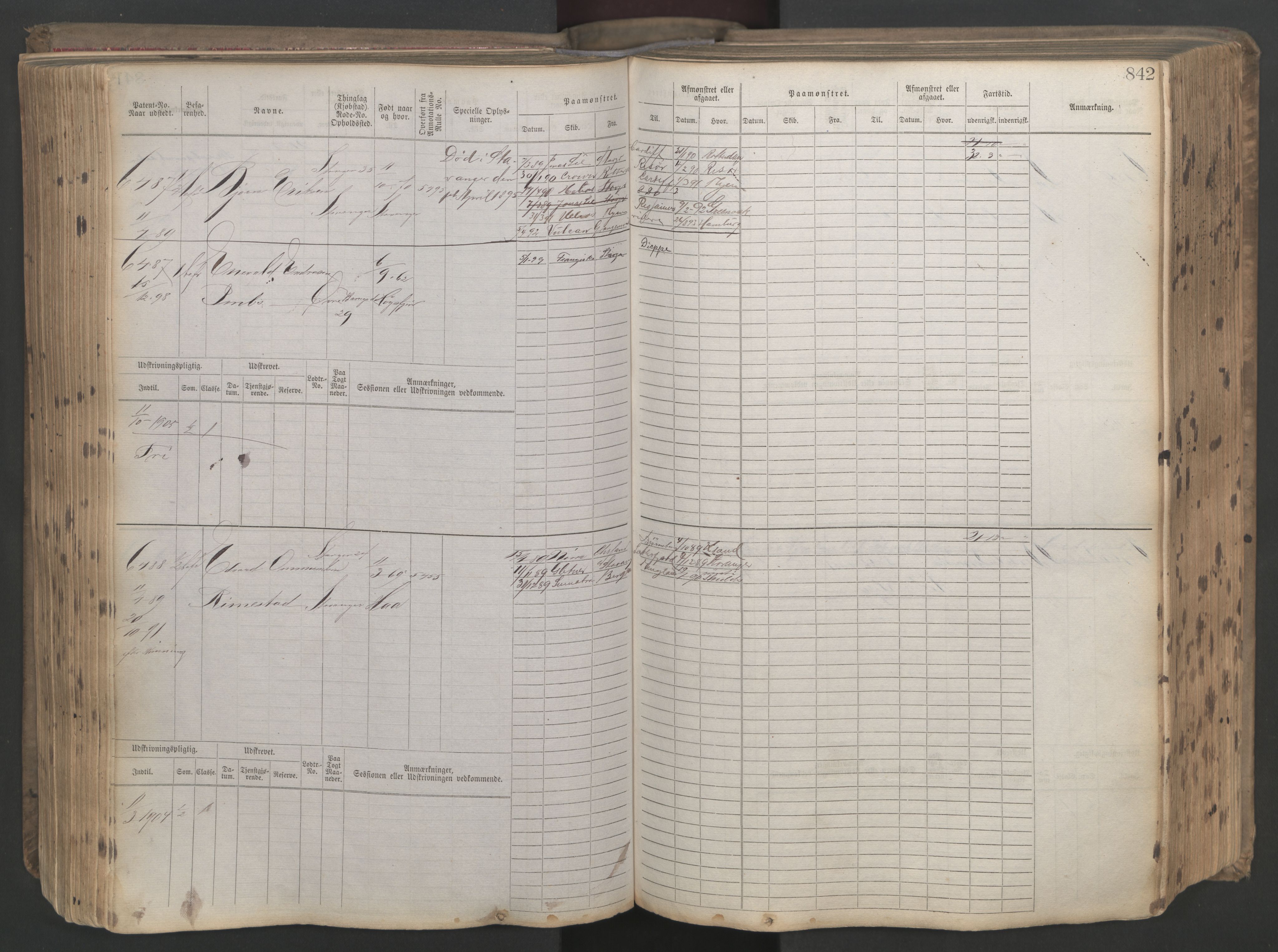 Stavanger sjømannskontor, AV/SAST-A-102006/F/Fb/Fbb/L0021: Sjøfartshovedrulle patnentnr. 6005-7204 (dublett), 1887, s. 246