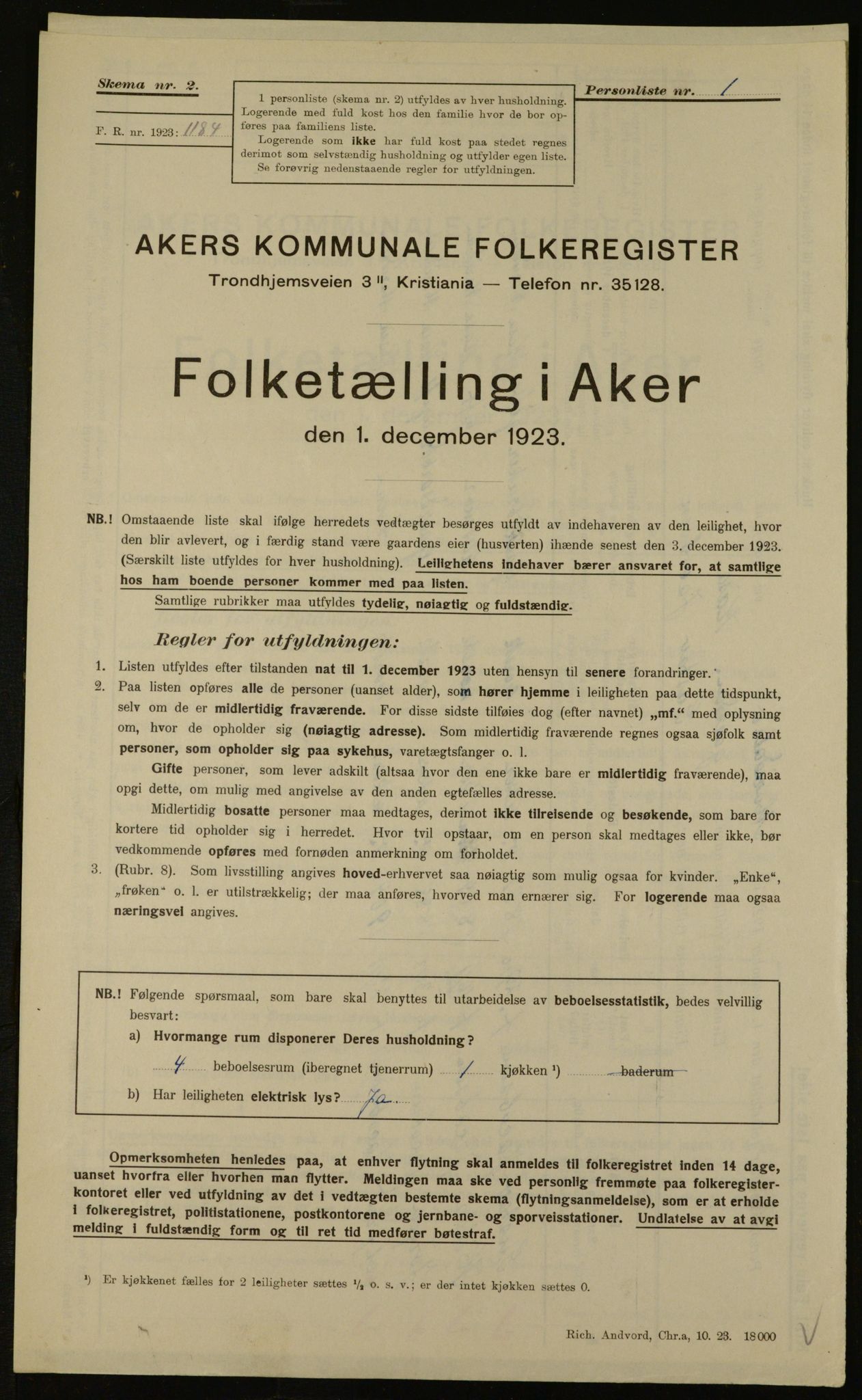 , Kommunal folketelling 1.12.1923 for Aker, 1923, s. 15282