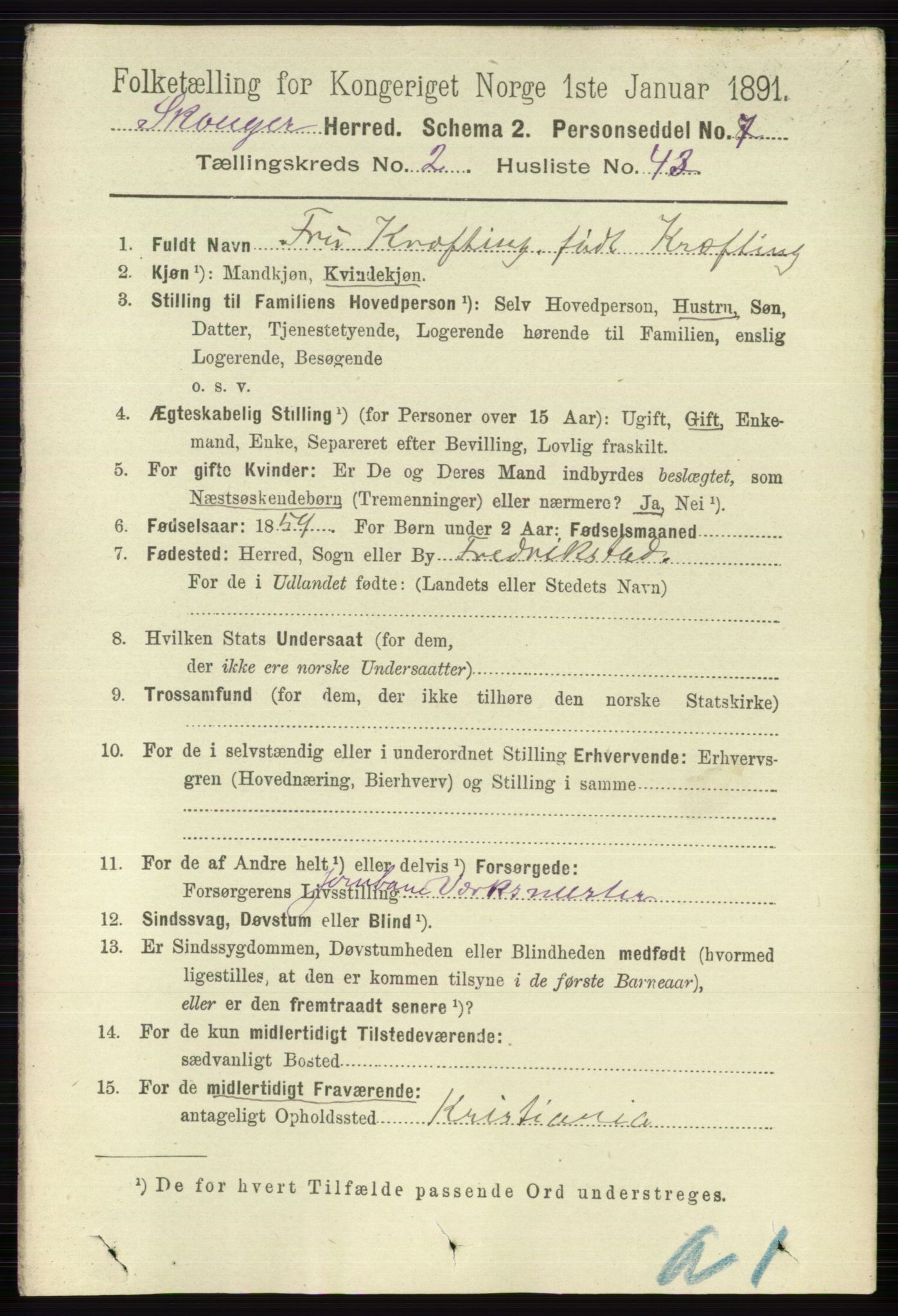 RA, Folketelling 1891 for 0712 Skoger herred, 1891, s. 1125