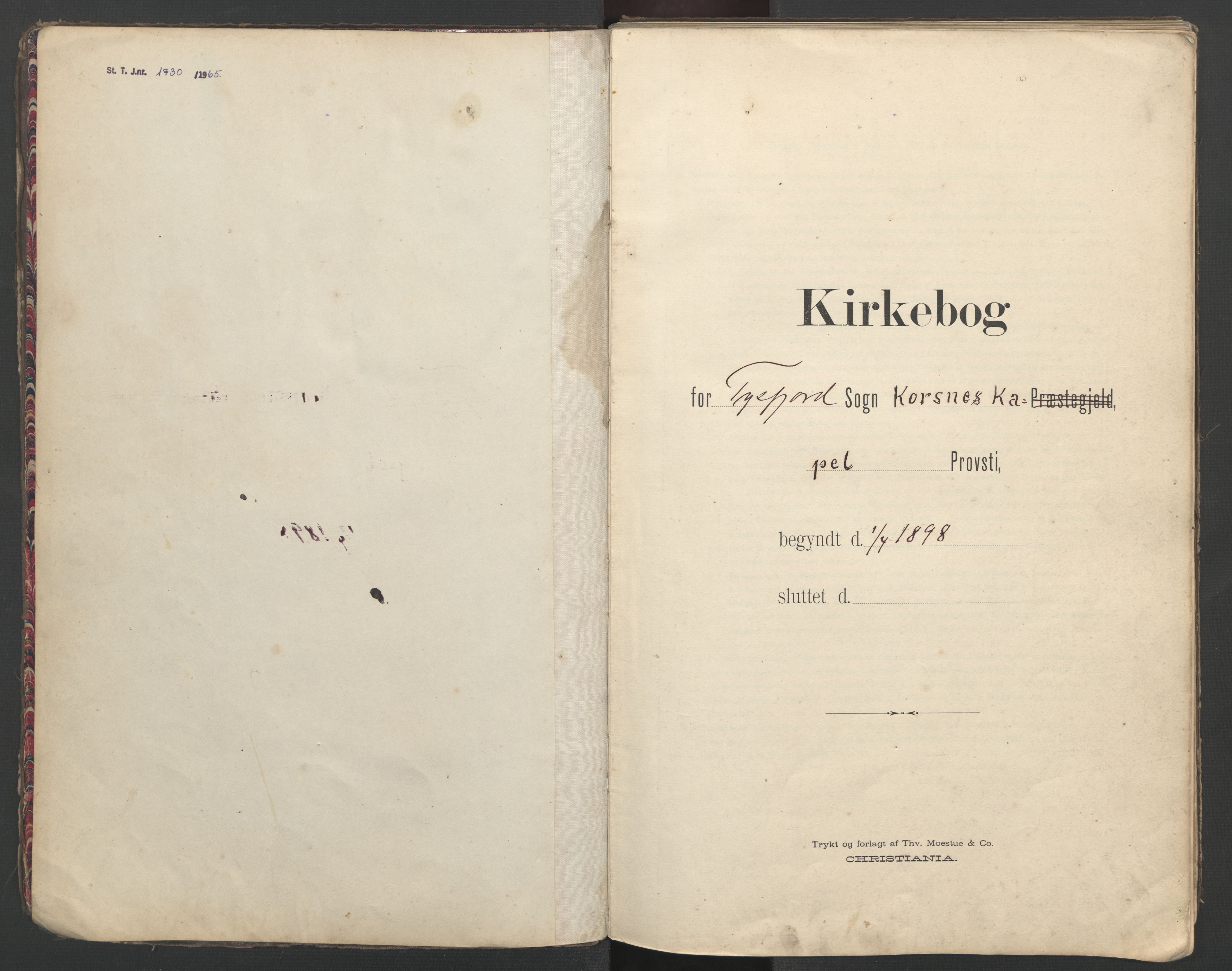 Ministerialprotokoller, klokkerbøker og fødselsregistre - Nordland, SAT/A-1459/862/L0888: Klokkerbok nr. 862C01, 1898-1965