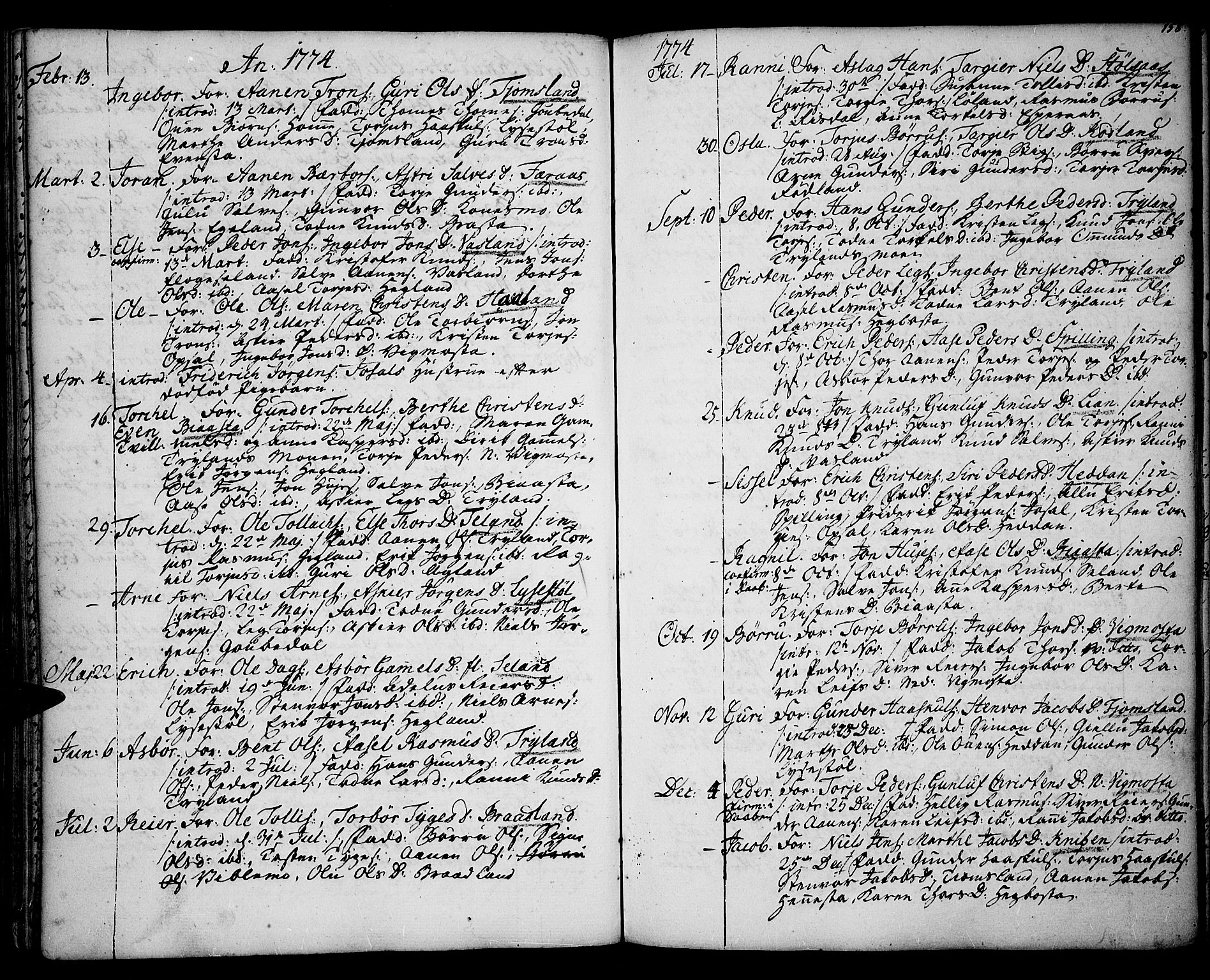 Sør-Audnedal sokneprestkontor, AV/SAK-1111-0039/F/Fa/Fab/L0002: Ministerialbok nr. A 2 /3, 1771-1809, s. 158