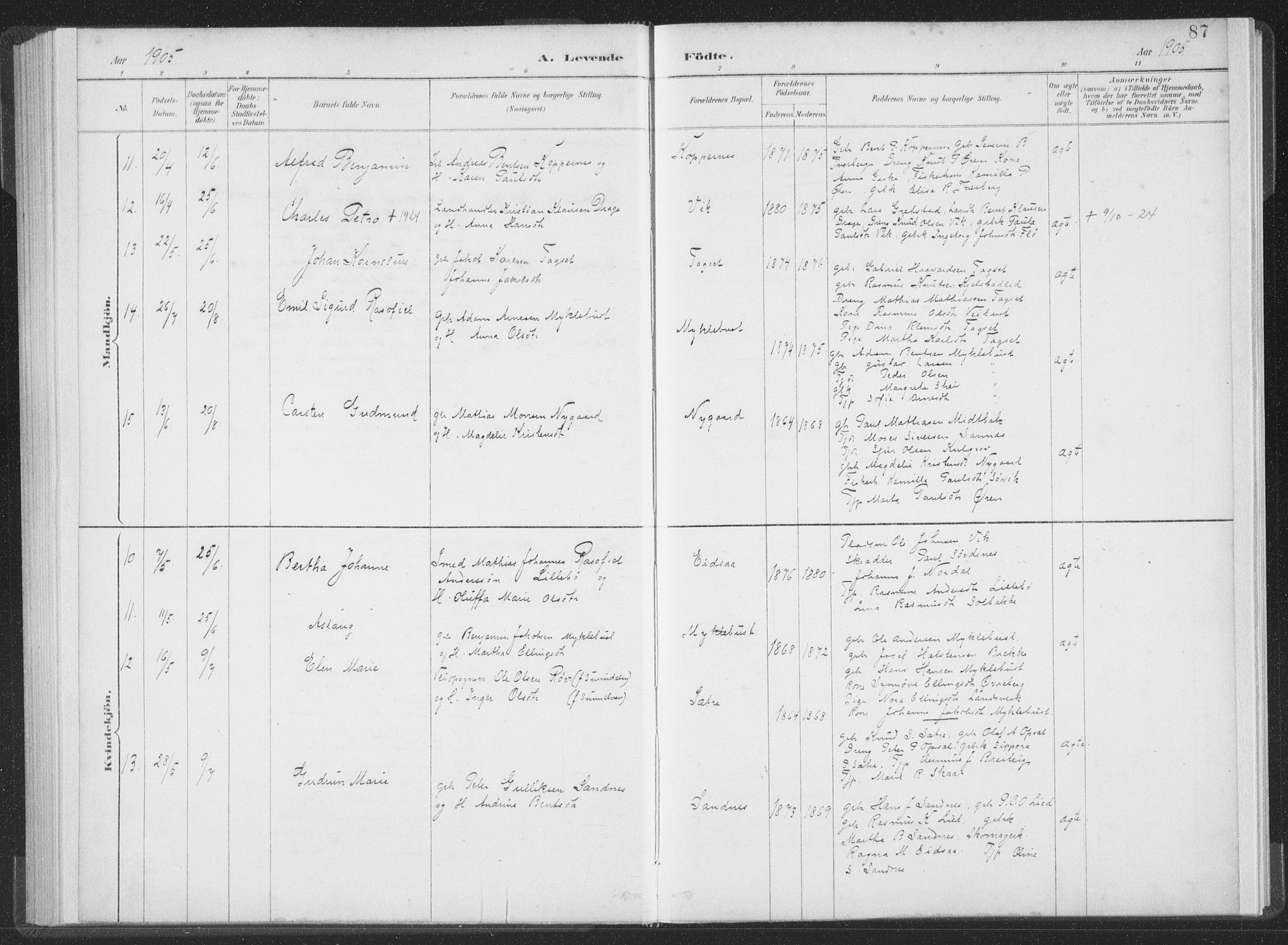 Ministerialprotokoller, klokkerbøker og fødselsregistre - Møre og Romsdal, SAT/A-1454/502/L0025: Ministerialbok nr. 502A03, 1885-1909, s. 87